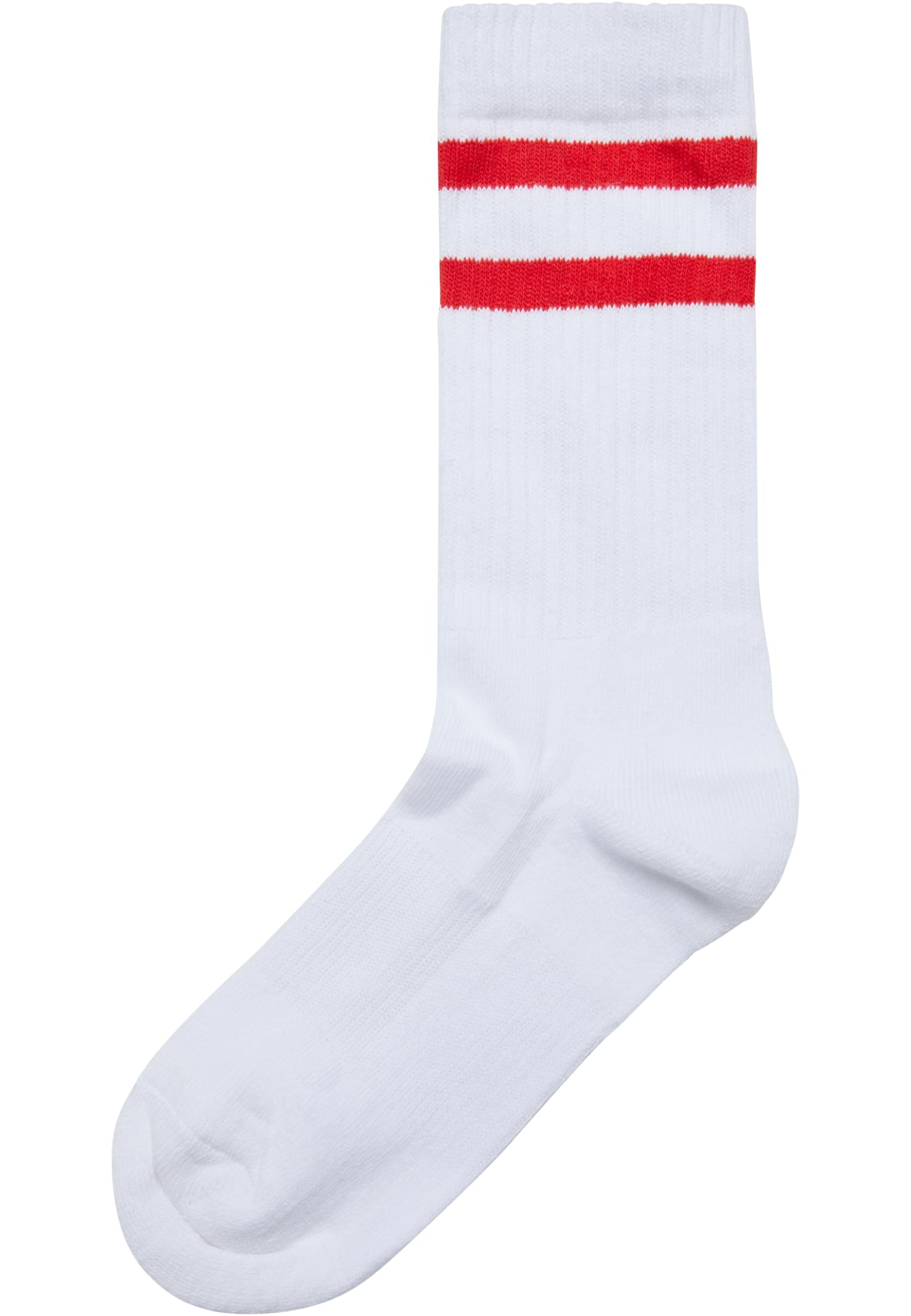 Double Stripe Socks 5-Pack | white/cityred