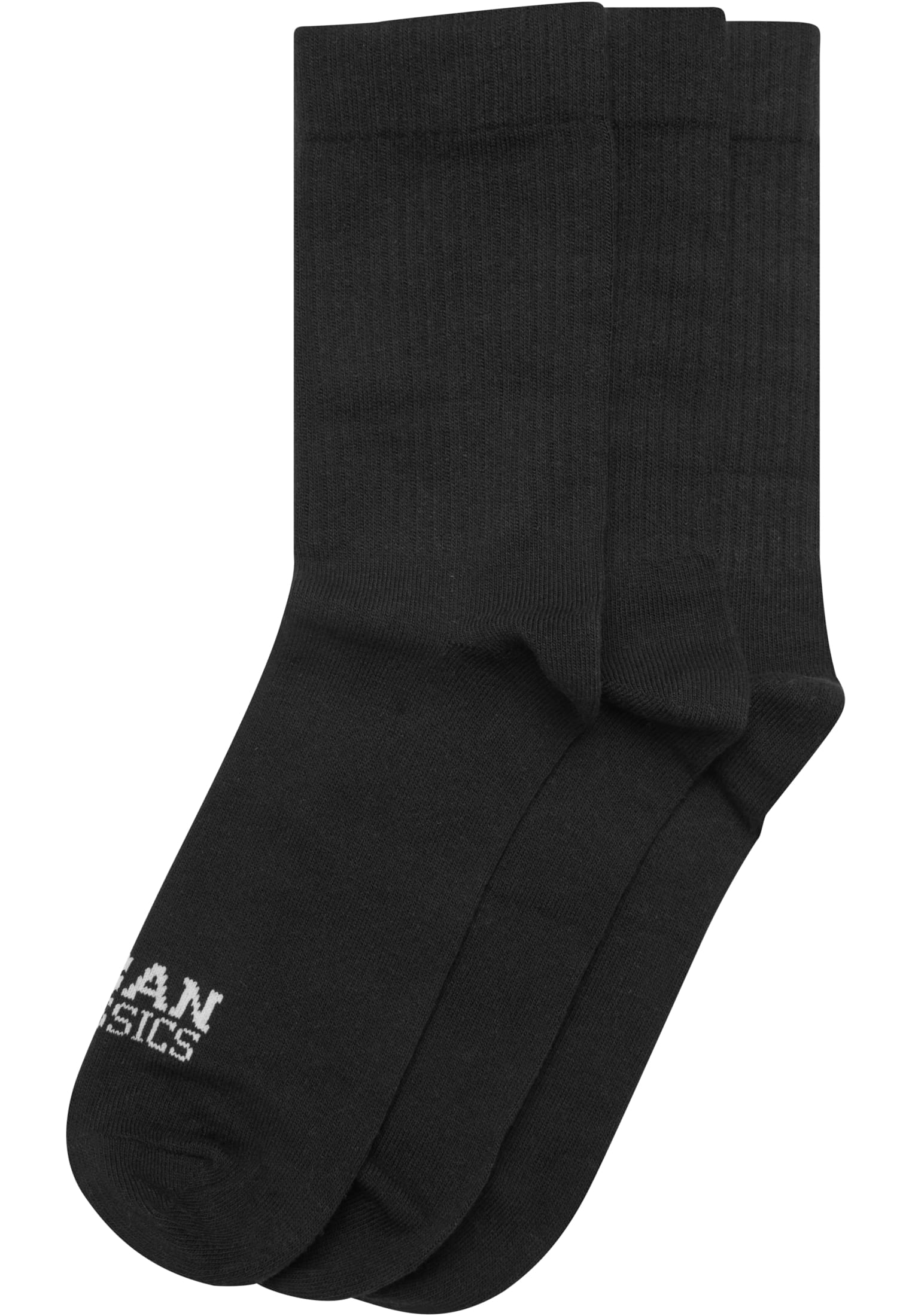 Simple Flat Knit Socks 3-Pack | black