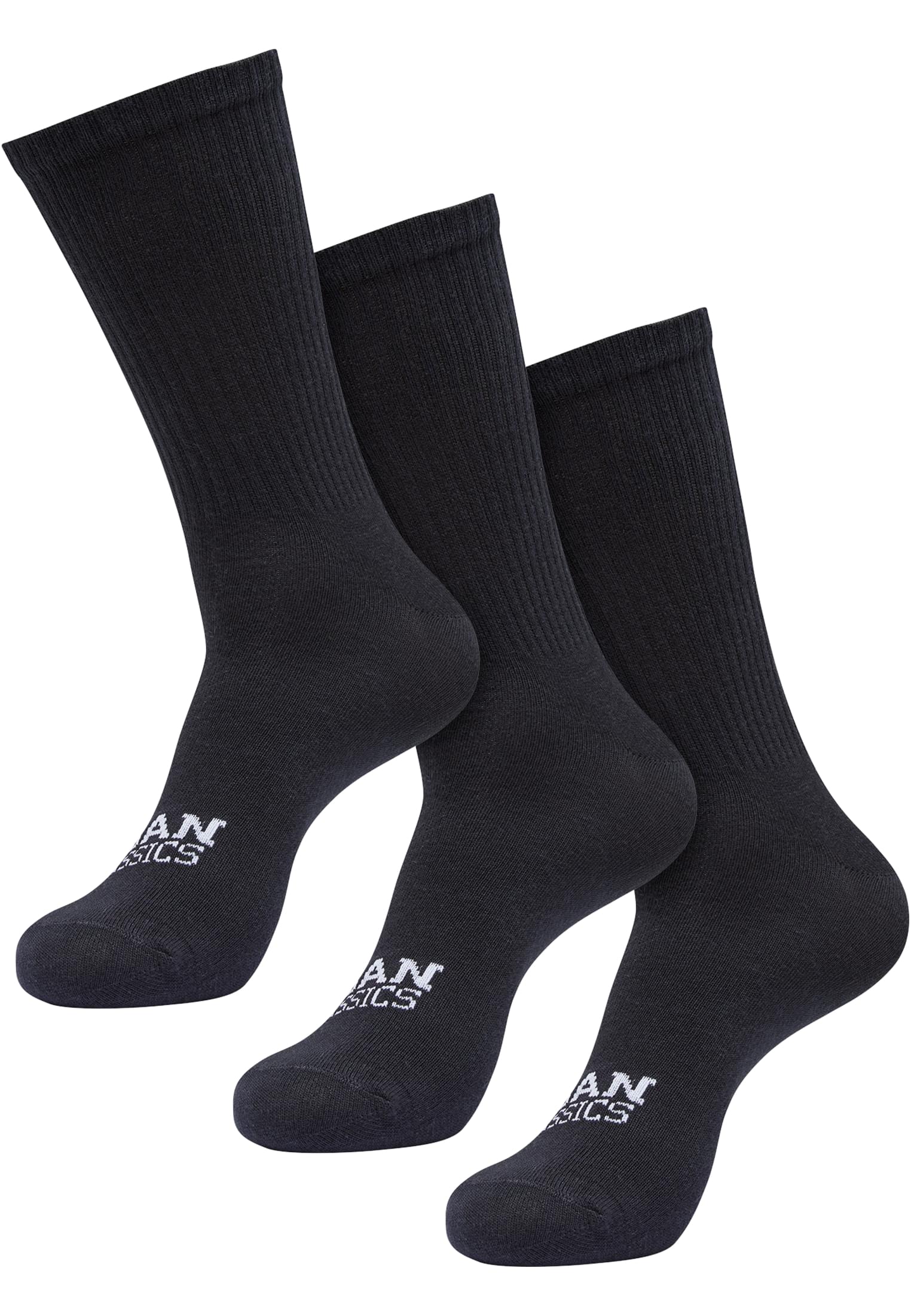 Simple Flat Knit Socks 3-Pack | black