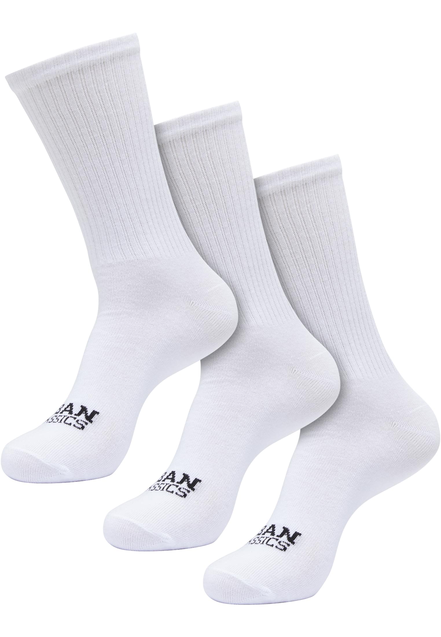 Simple Flat Knit Socks 3-Pack | white