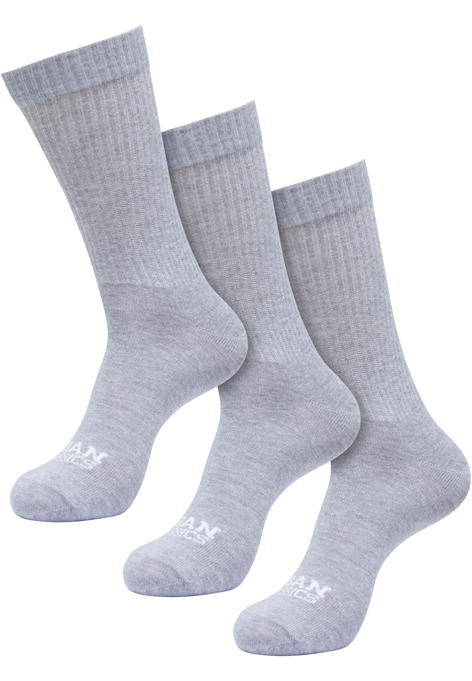 Simple Flat Knit Socks 3-Pack | heathergrey