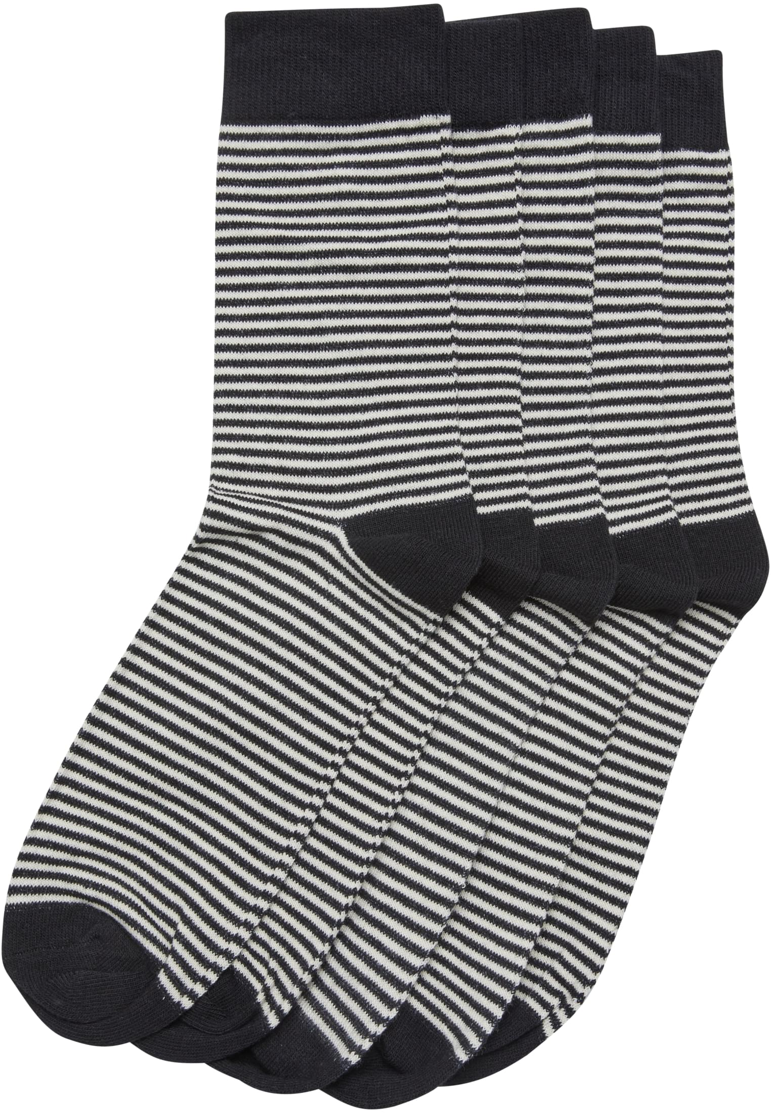 Fine Stripe Socks 5-Pack | black/whitesand