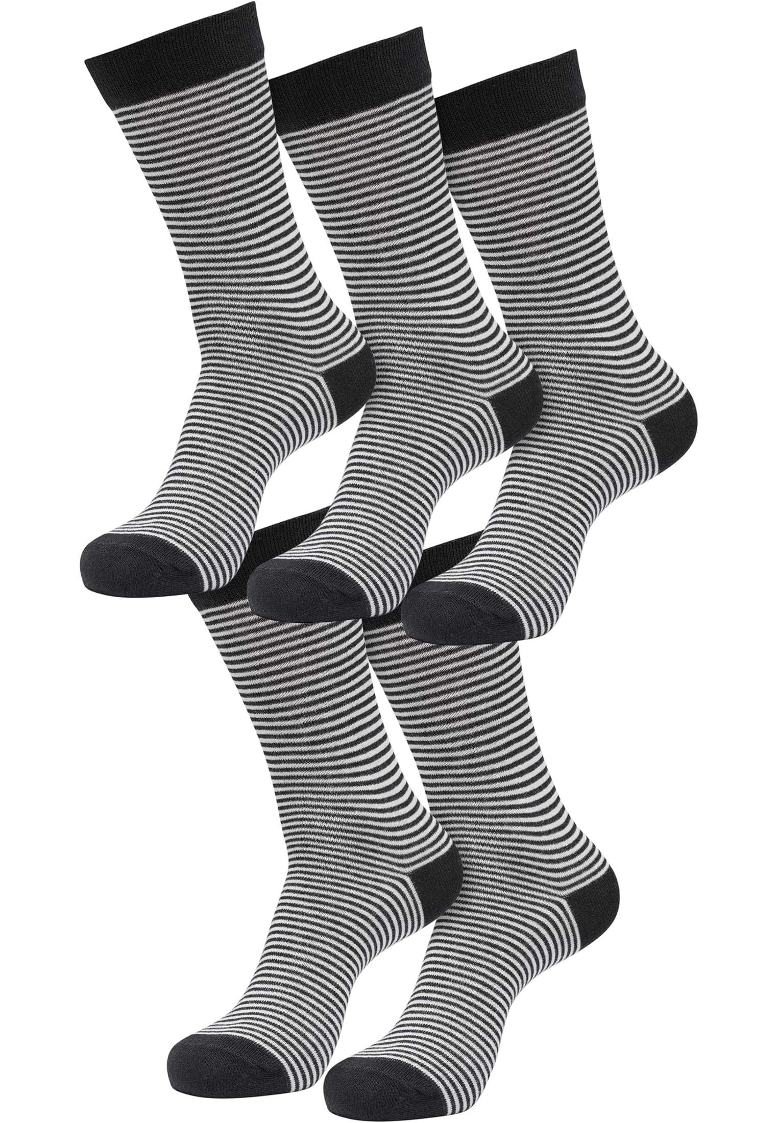 Fine Stripe Socks 5-Pack | black/whitesand