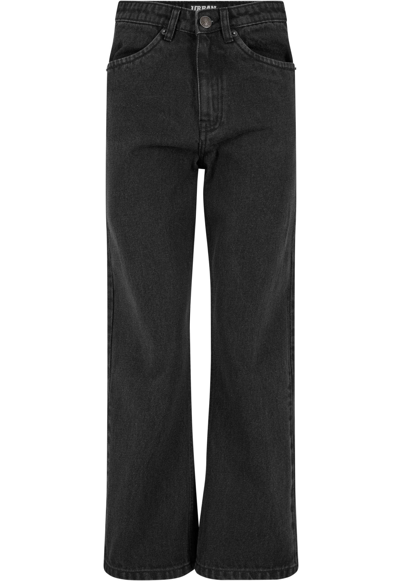 Ladies Cropped Straight Leg Denim Pants | black washed