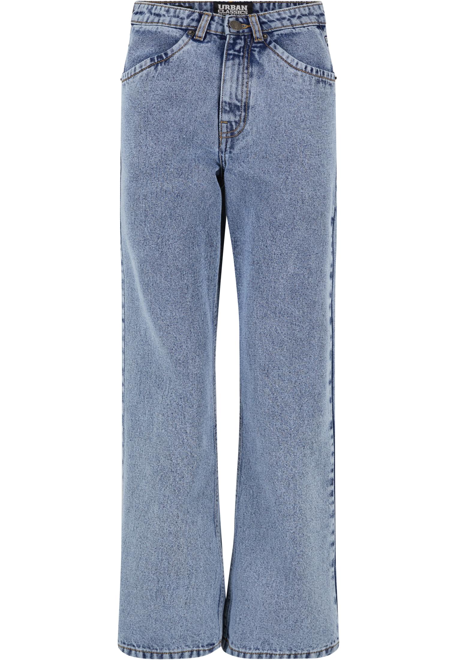 Ladies Cropped Straight Leg Denim Pants | tinted lightblue washed