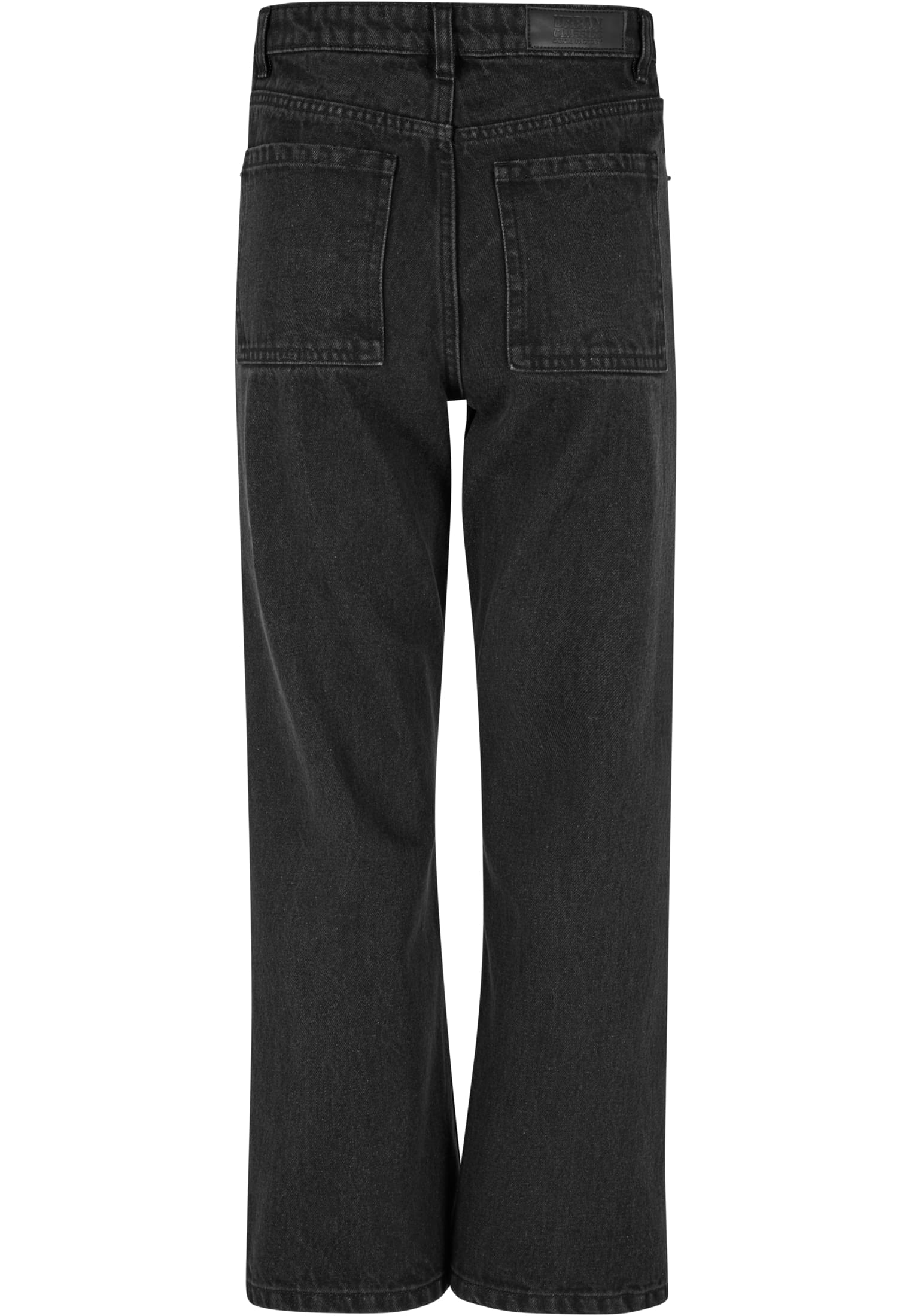 Ladies Cropped Straight Leg Denim Pants | black washed