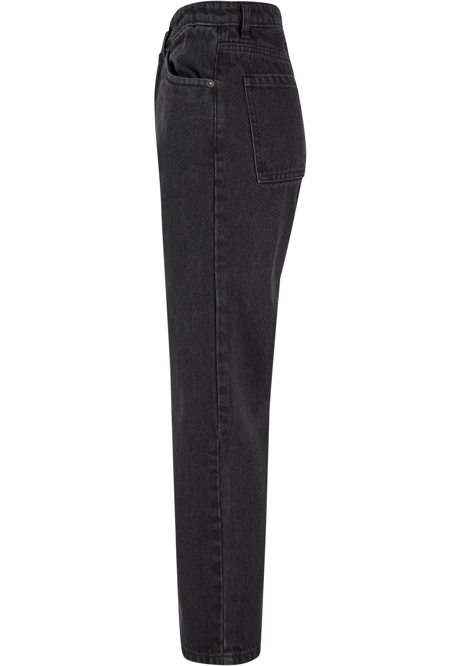 Ladies Cropped Straight Leg Denim Pants | black washed