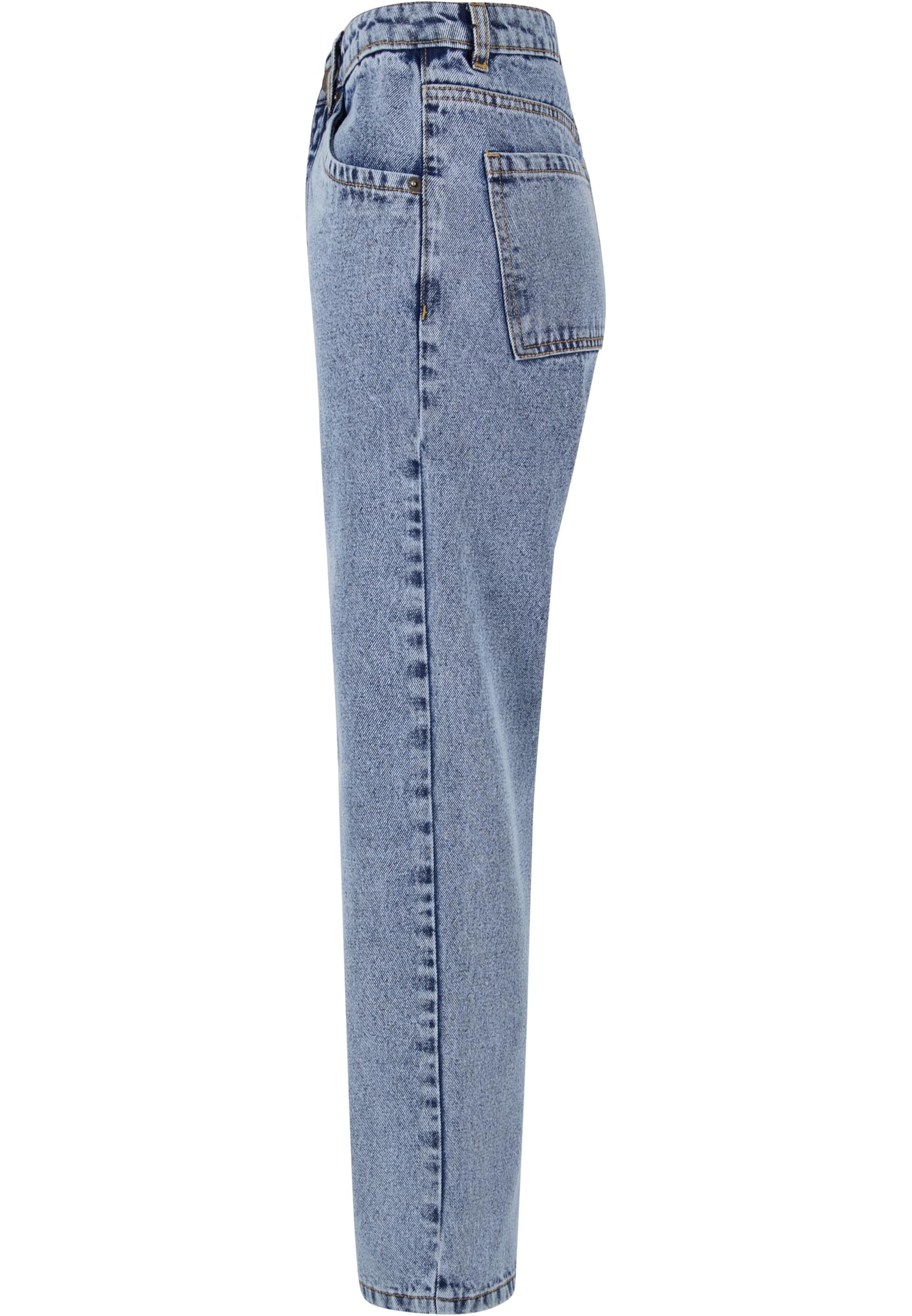 Ladies Cropped Straight Leg Denim Pants | tinted lightblue washed