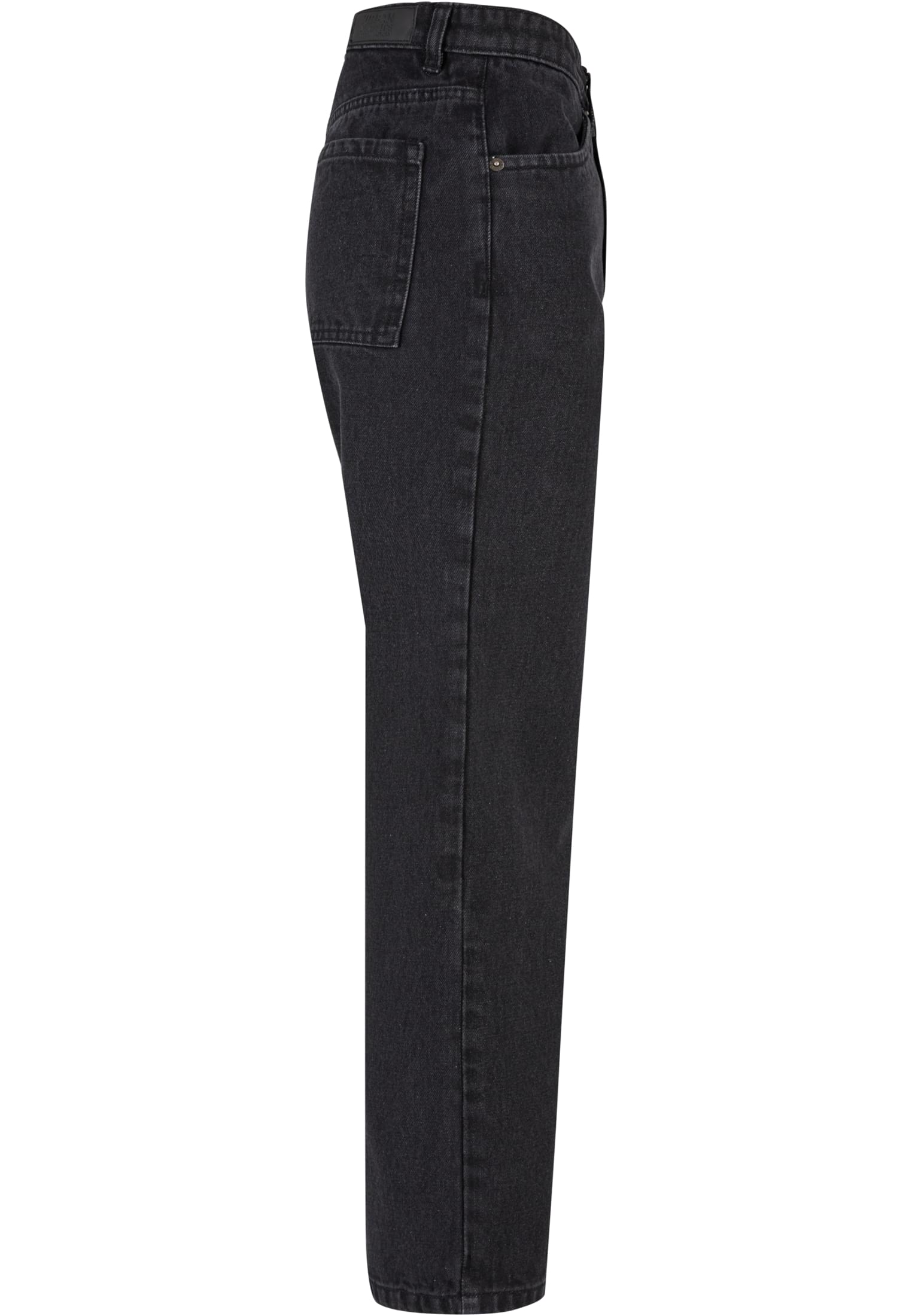 Ladies Cropped Straight Leg Denim Pants | black washed