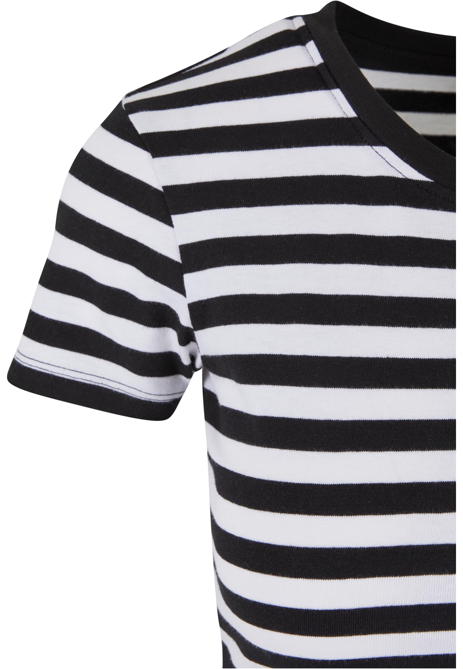 Ladies Short Striped Tee | white/black