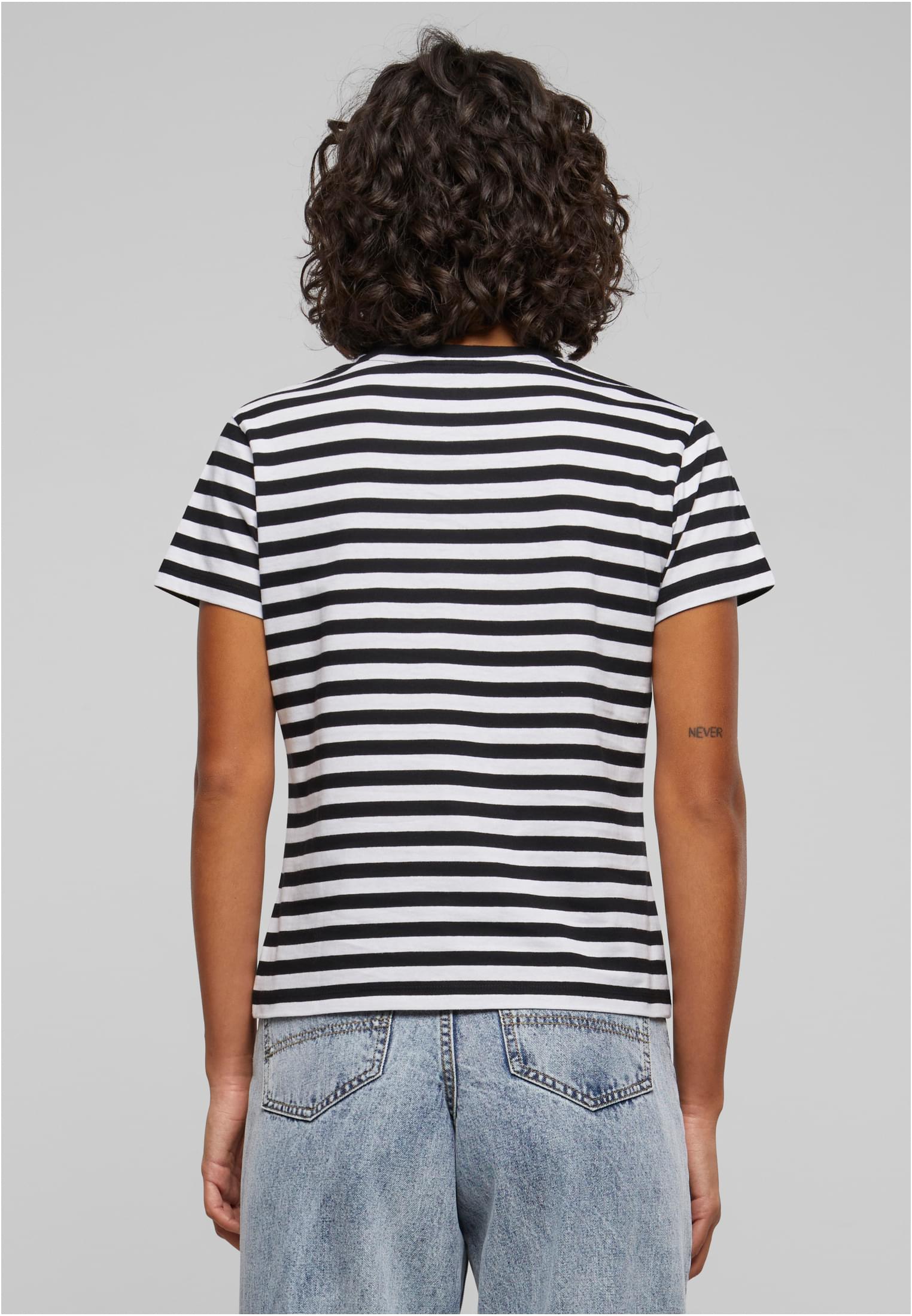 Ladies Regular Striped Tee | white/black