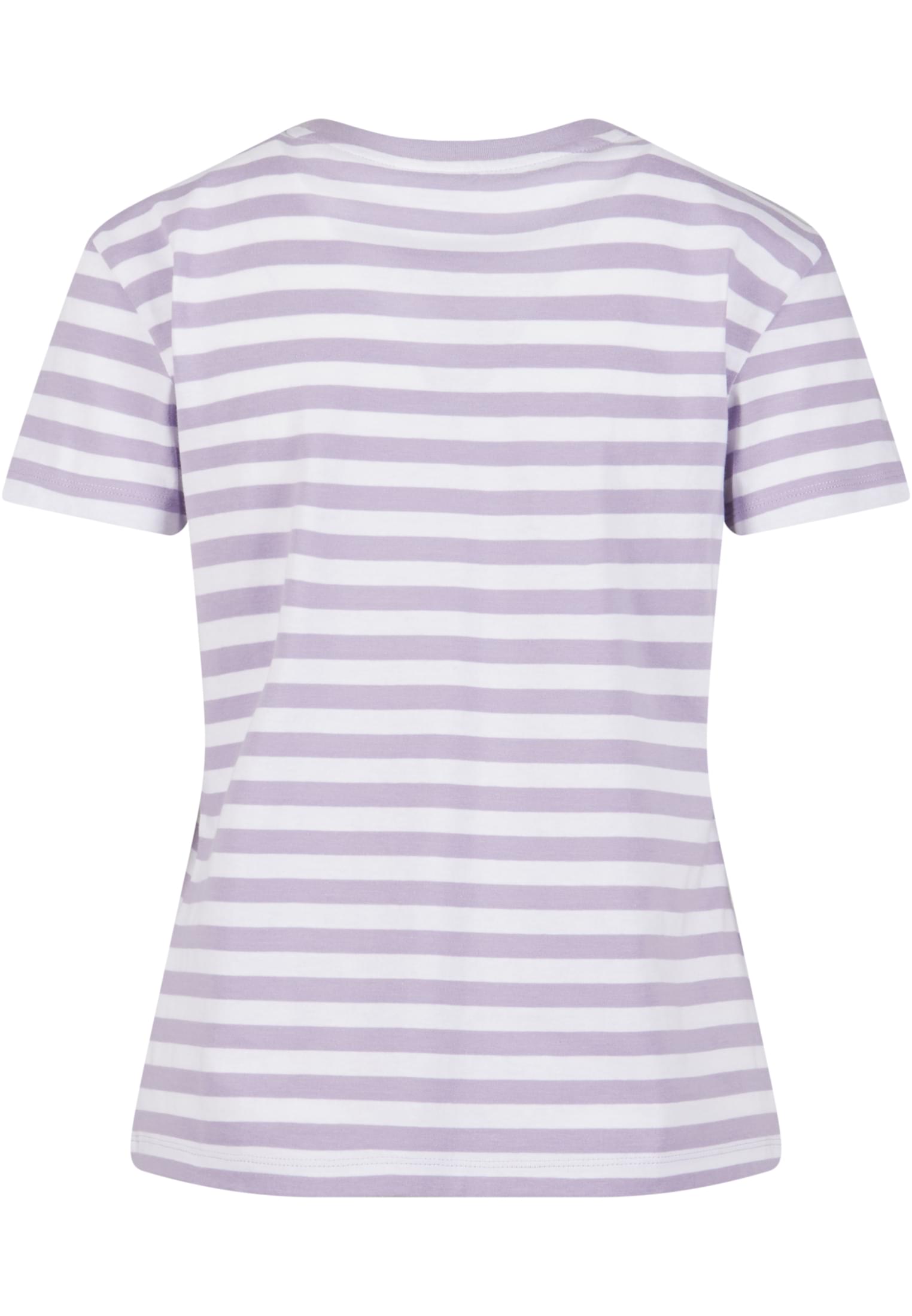 Ladies Regular Striped Tee | white/dustylilac