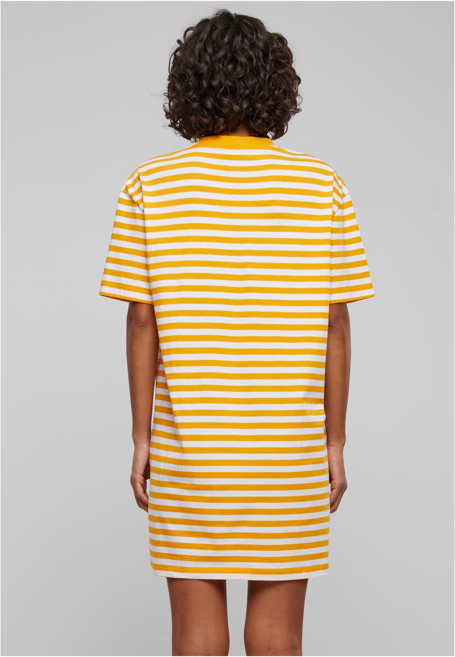 Ladies Oversized Striped Tee Dress | white/magicmango