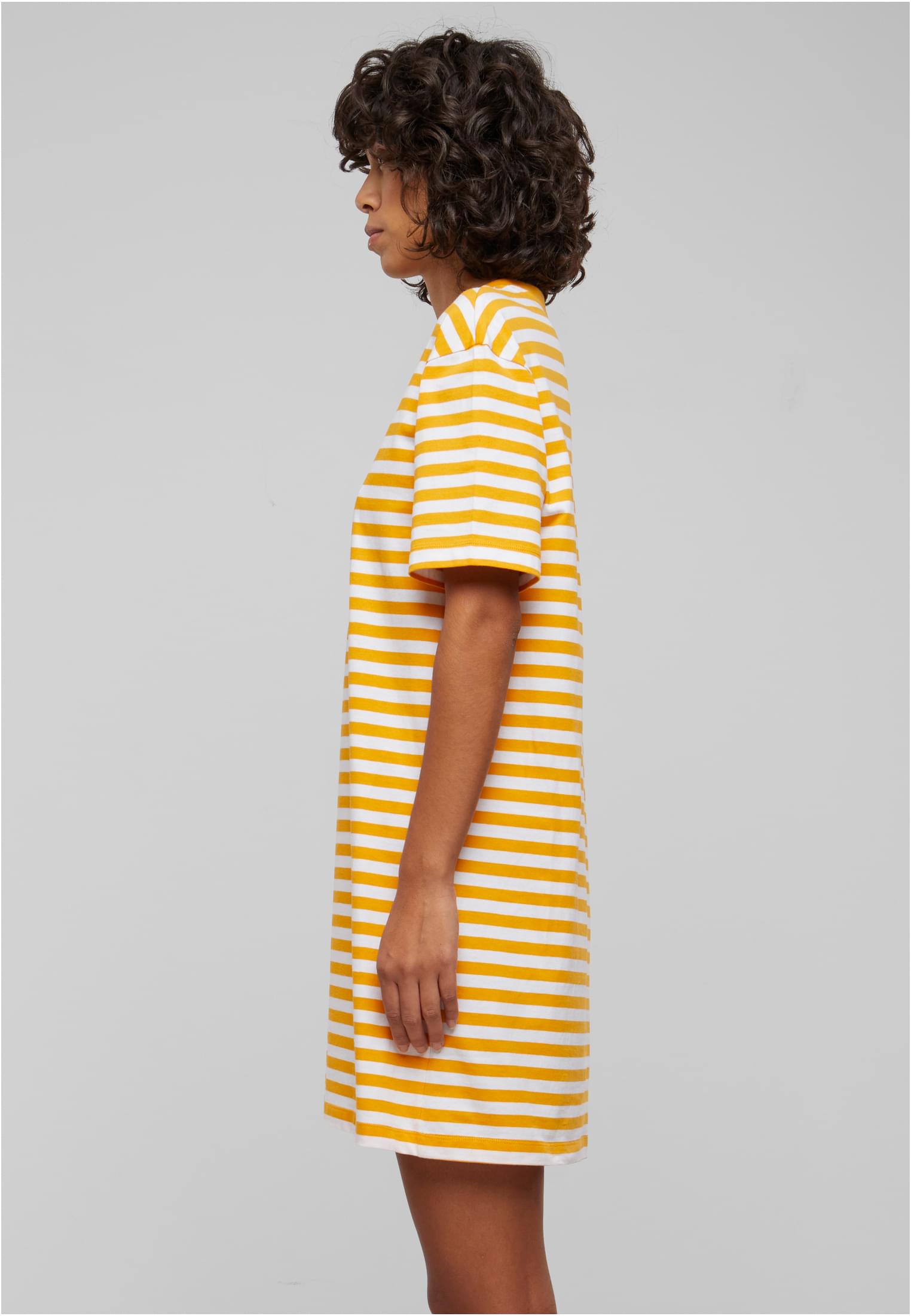 Ladies Oversized Striped Tee Dress | white/magicmango