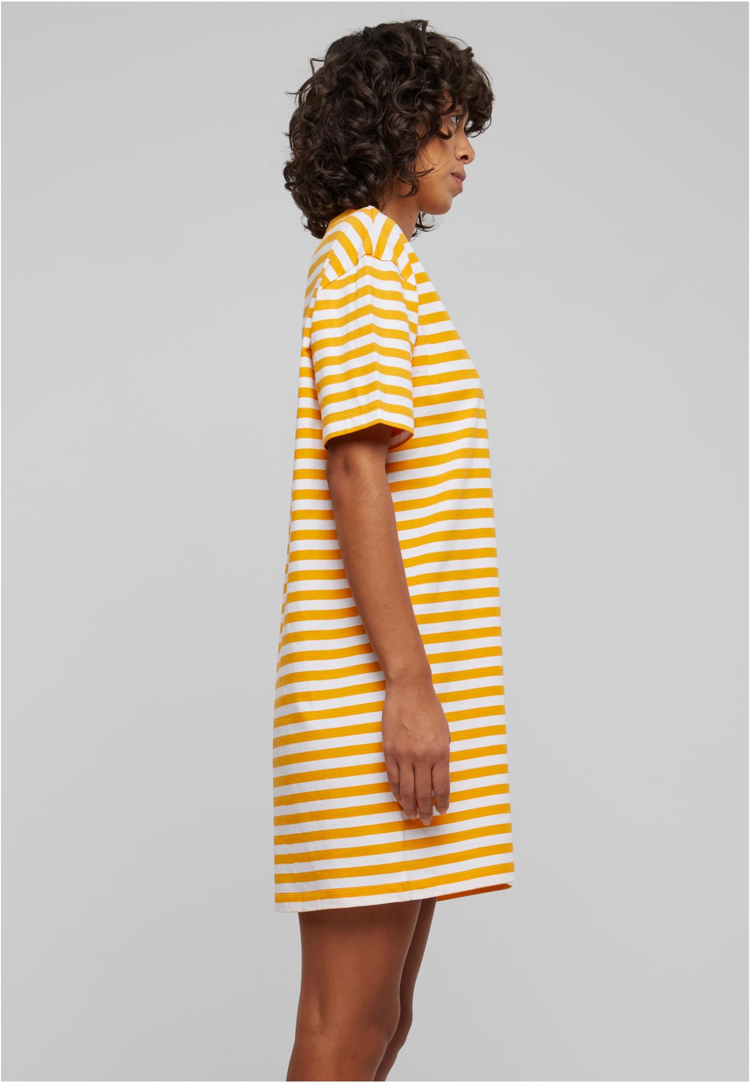 Ladies Oversized Striped Tee Dress | white/magicmango