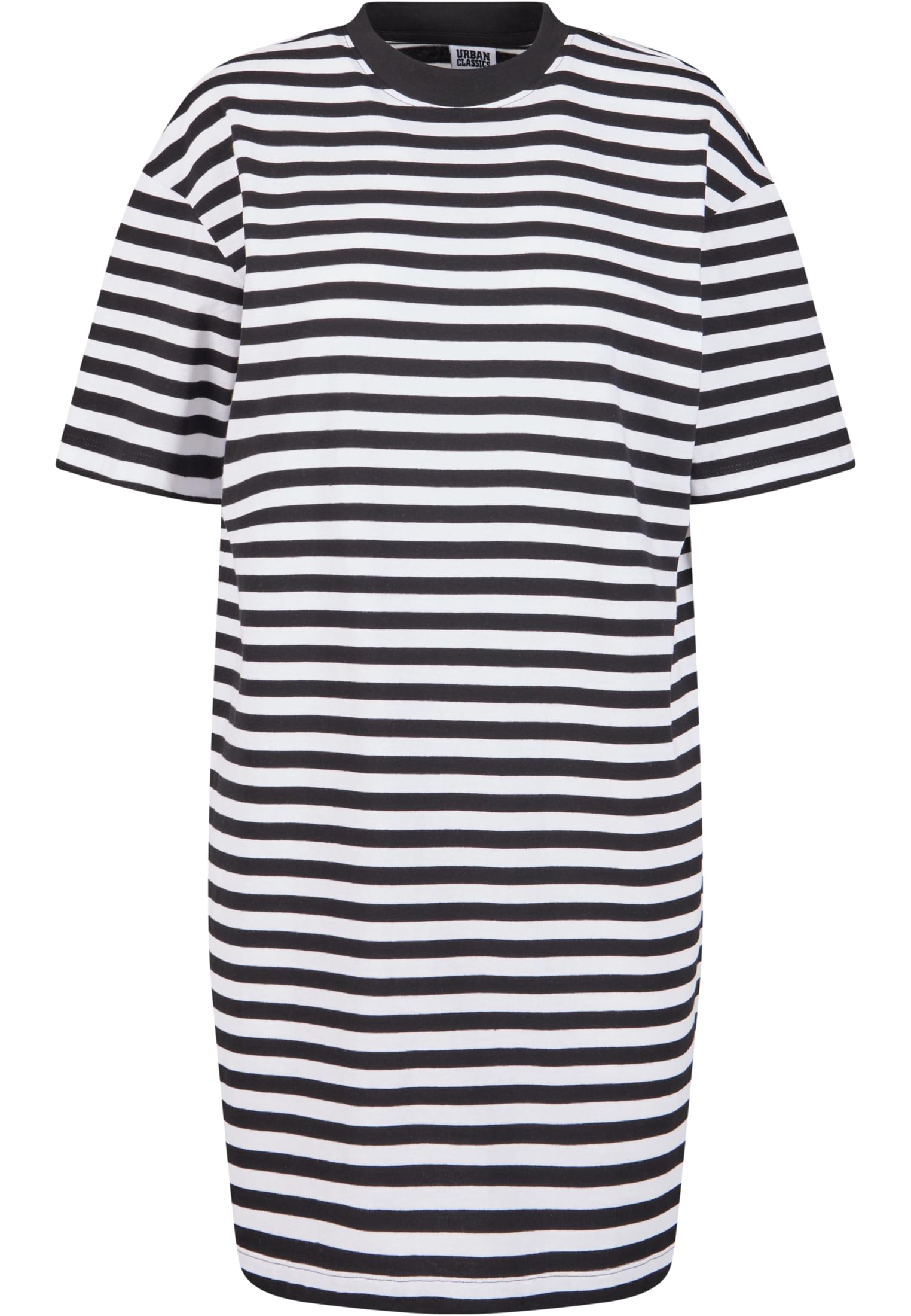 Ladies Oversized Striped Tee Dress | white/black