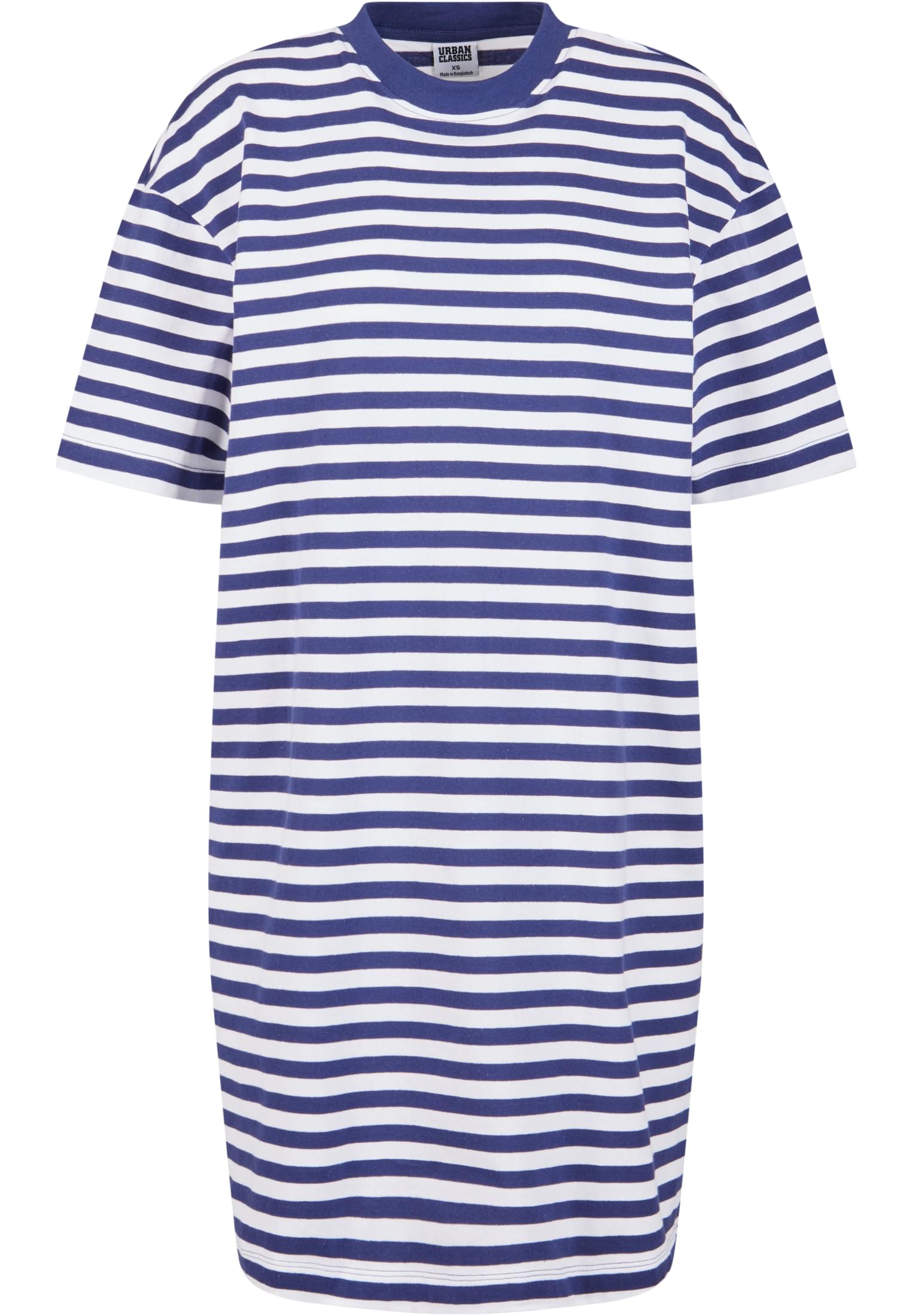 Ladies Oversized Striped Tee Dress | white/darkblue