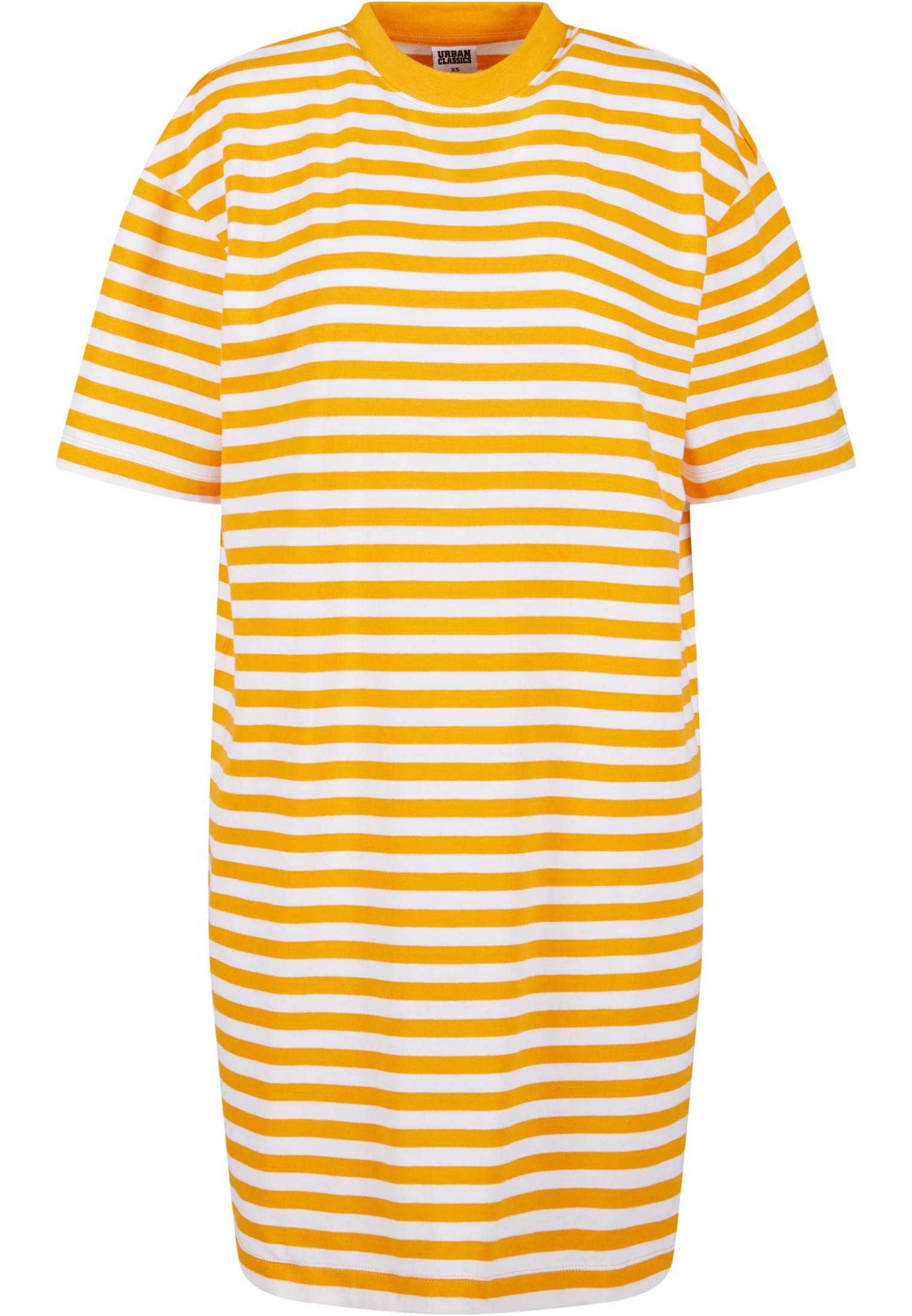 Ladies Oversized Striped Tee Dress | white/magicmango