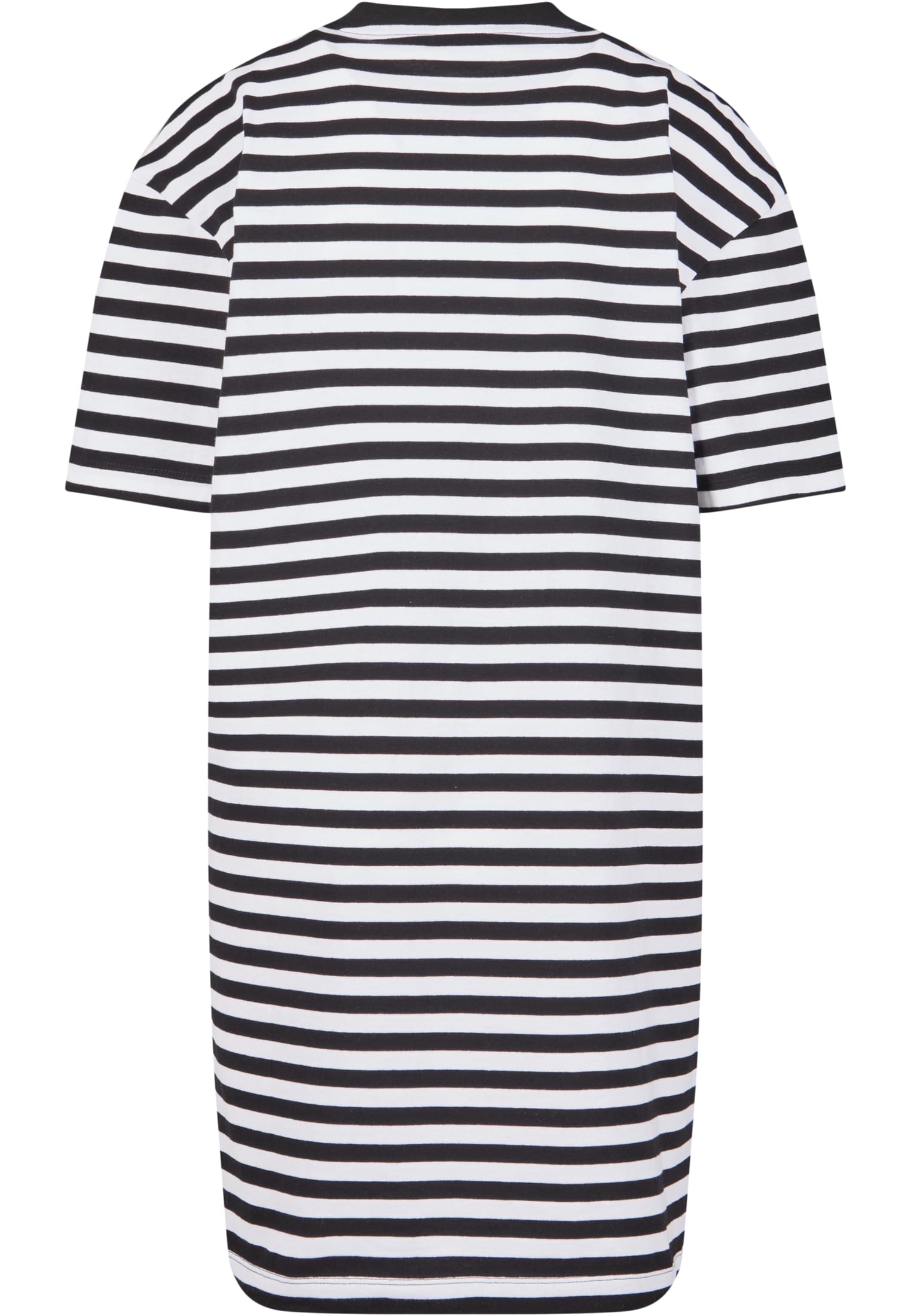 Ladies Oversized Striped Tee Dress | white/black