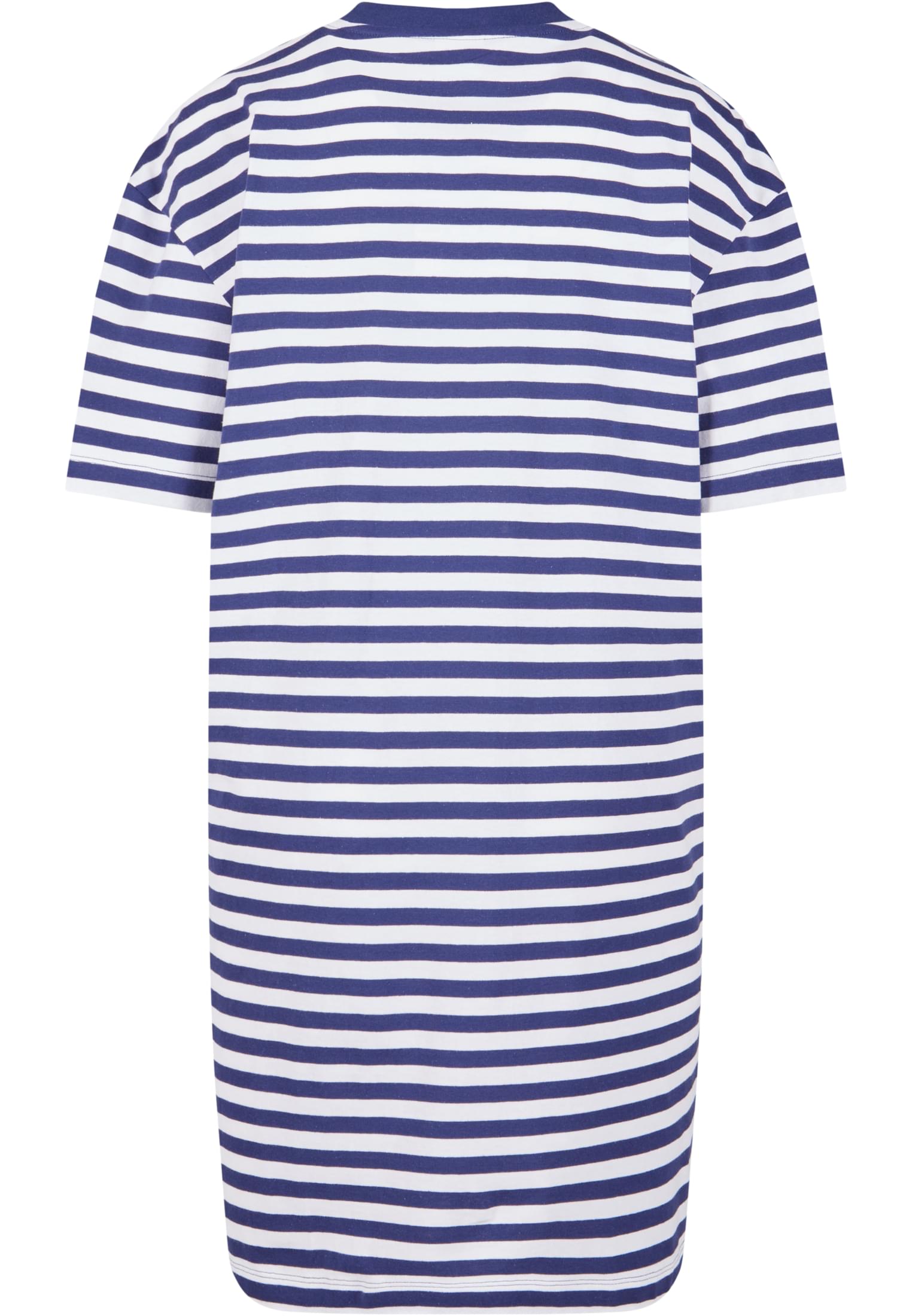 Ladies Oversized Striped Tee Dress | white/darkblue