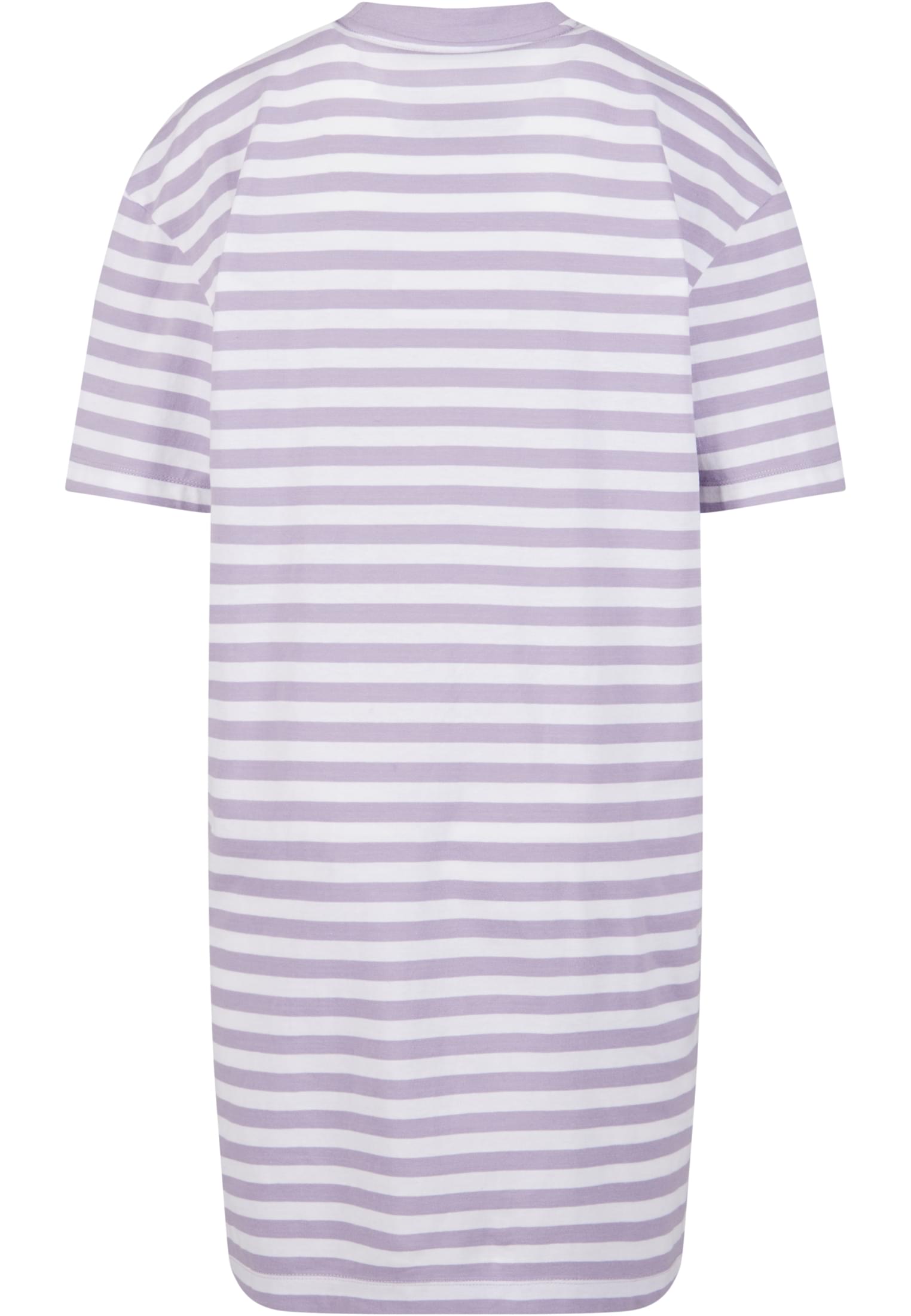 Ladies Oversized Striped Tee Dress | white/dustylilac