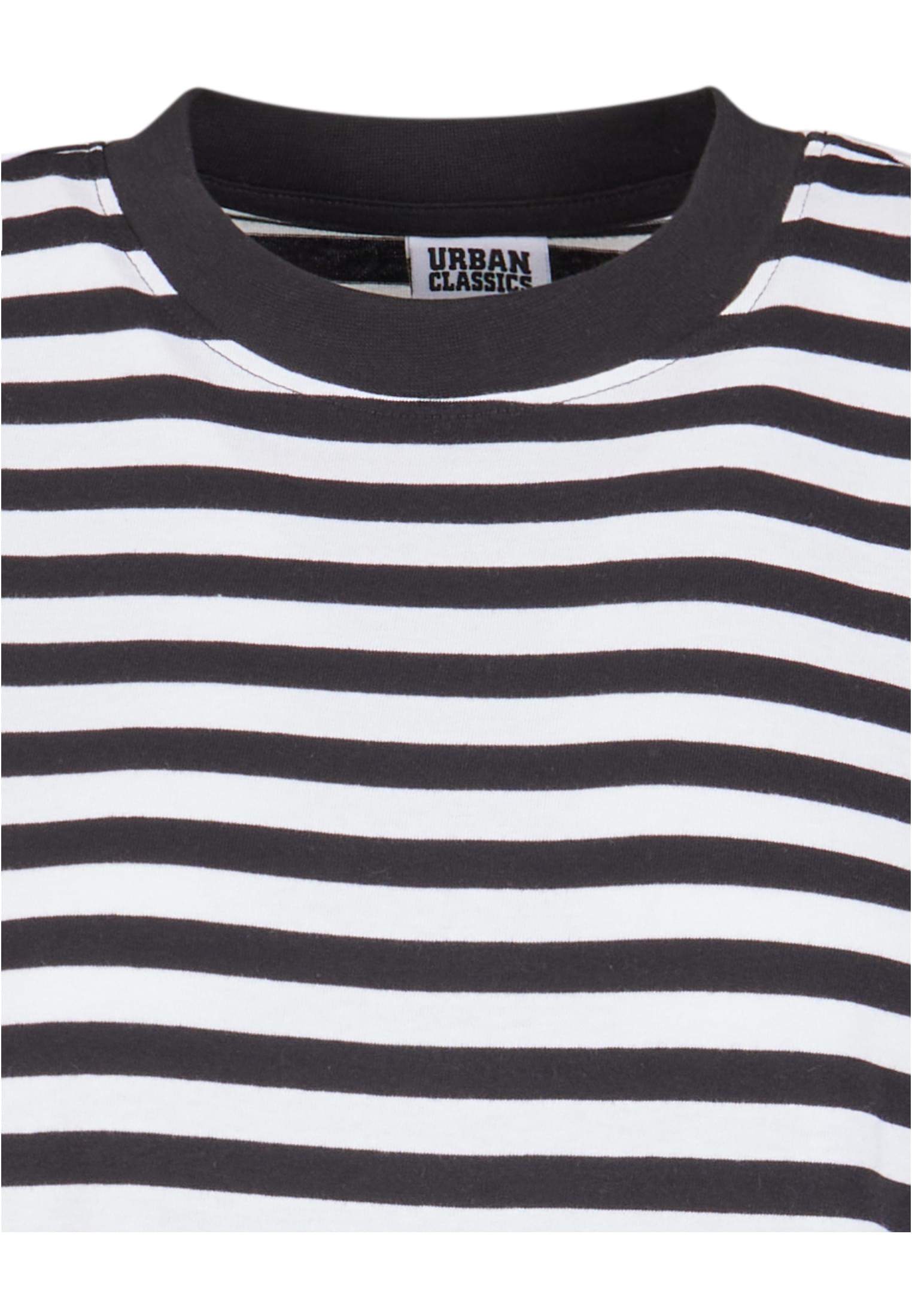 Ladies Oversized Striped Tee Dress | white/black