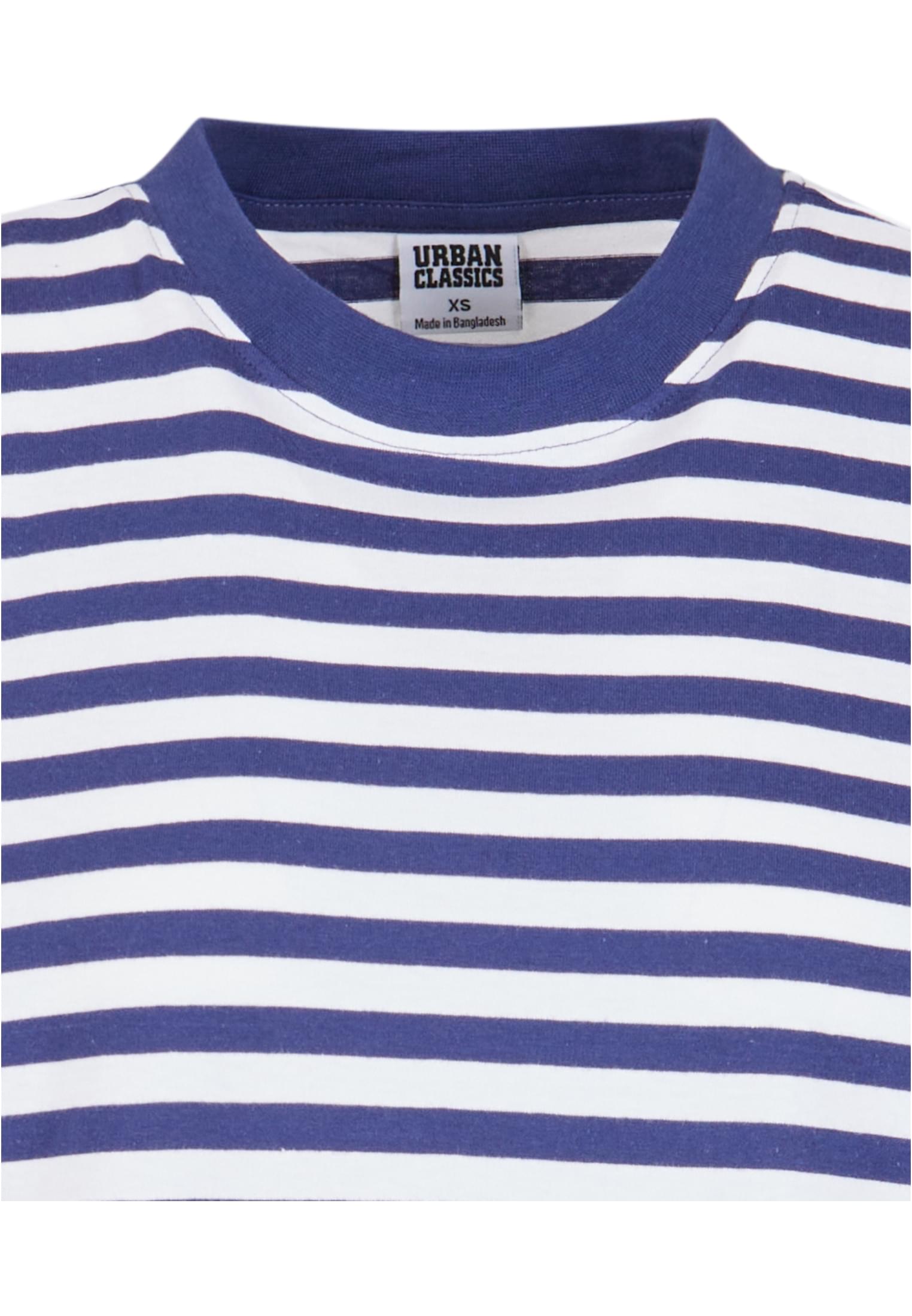 Ladies Oversized Striped Tee Dress | white/darkblue