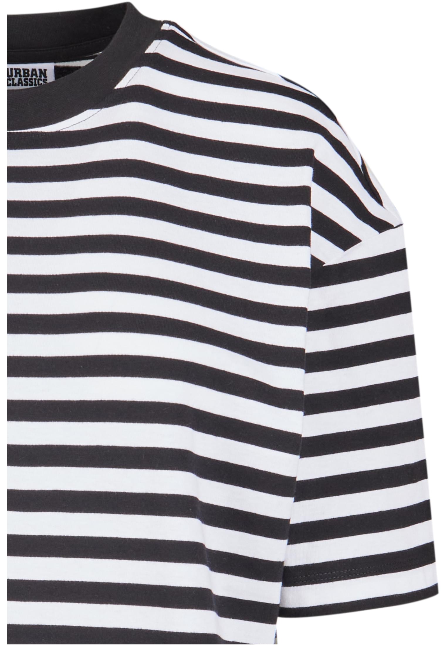 Ladies Oversized Striped Tee Dress | white/black