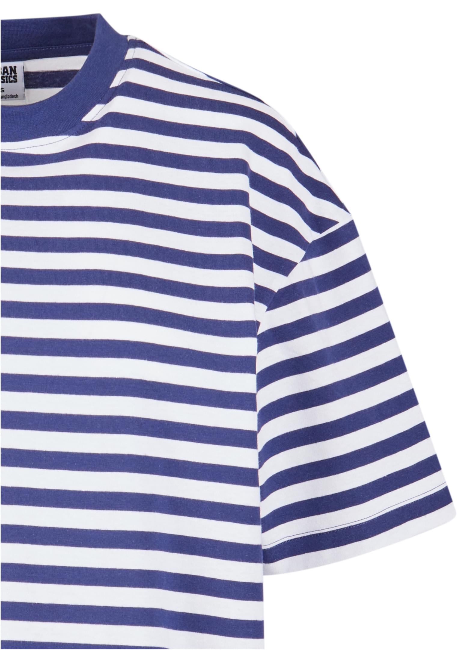 Ladies Oversized Striped Tee Dress | white/darkblue