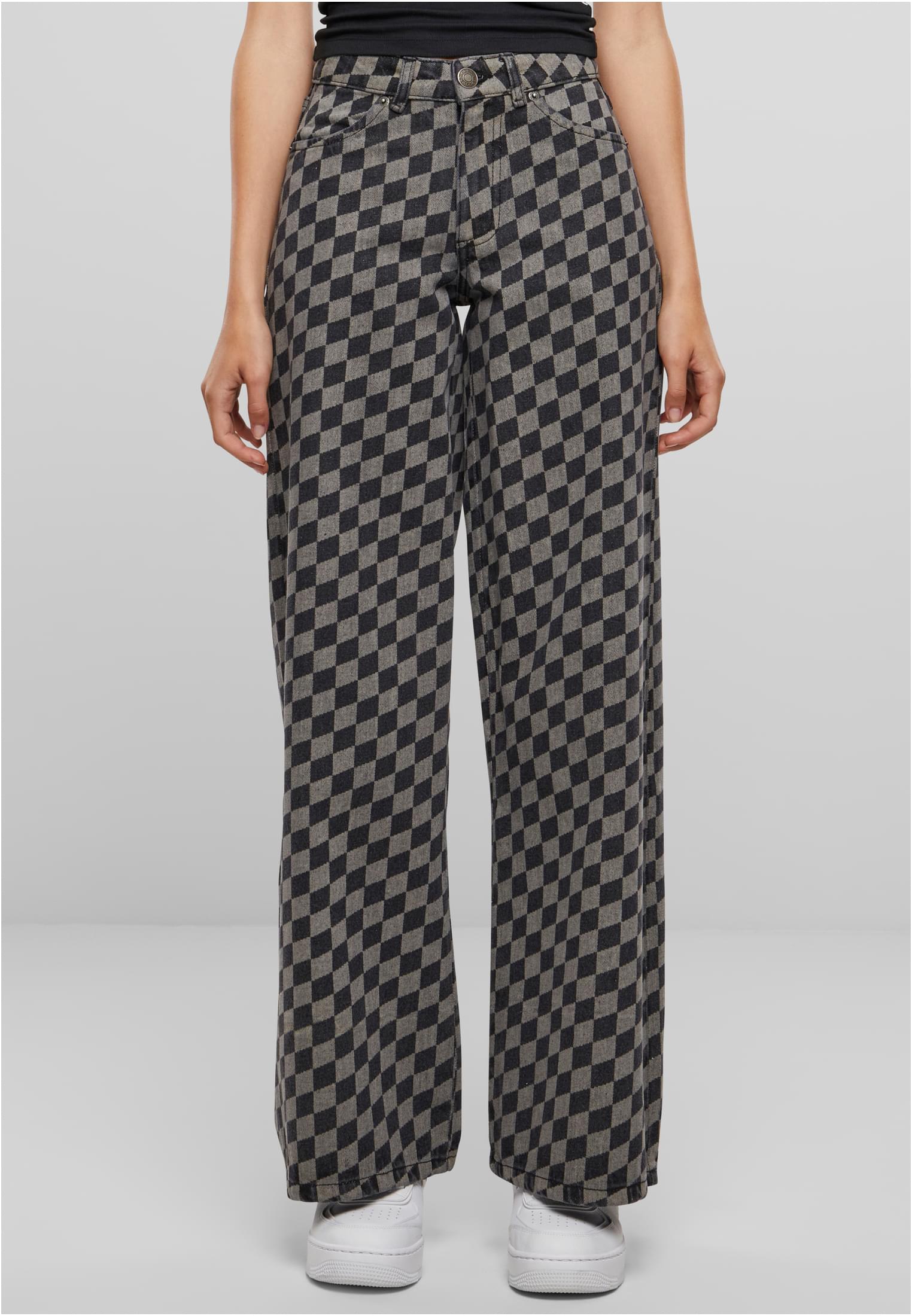 Ladies Wide Laser Printed Denim Pants | blacklasercheck