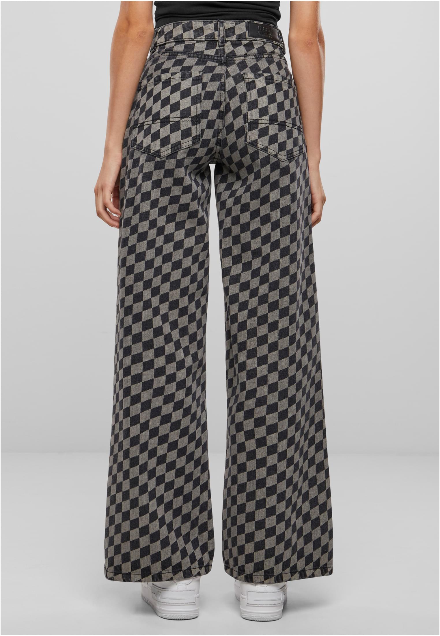 Ladies Wide Laser Printed Denim Pants | blacklasercheck