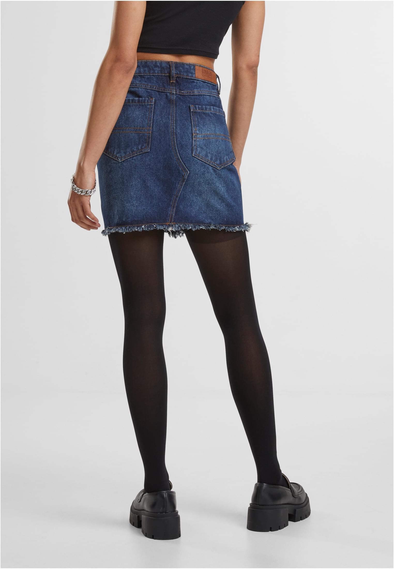 Ladies Heavy Mini Denim Skirt | new dark blue washed