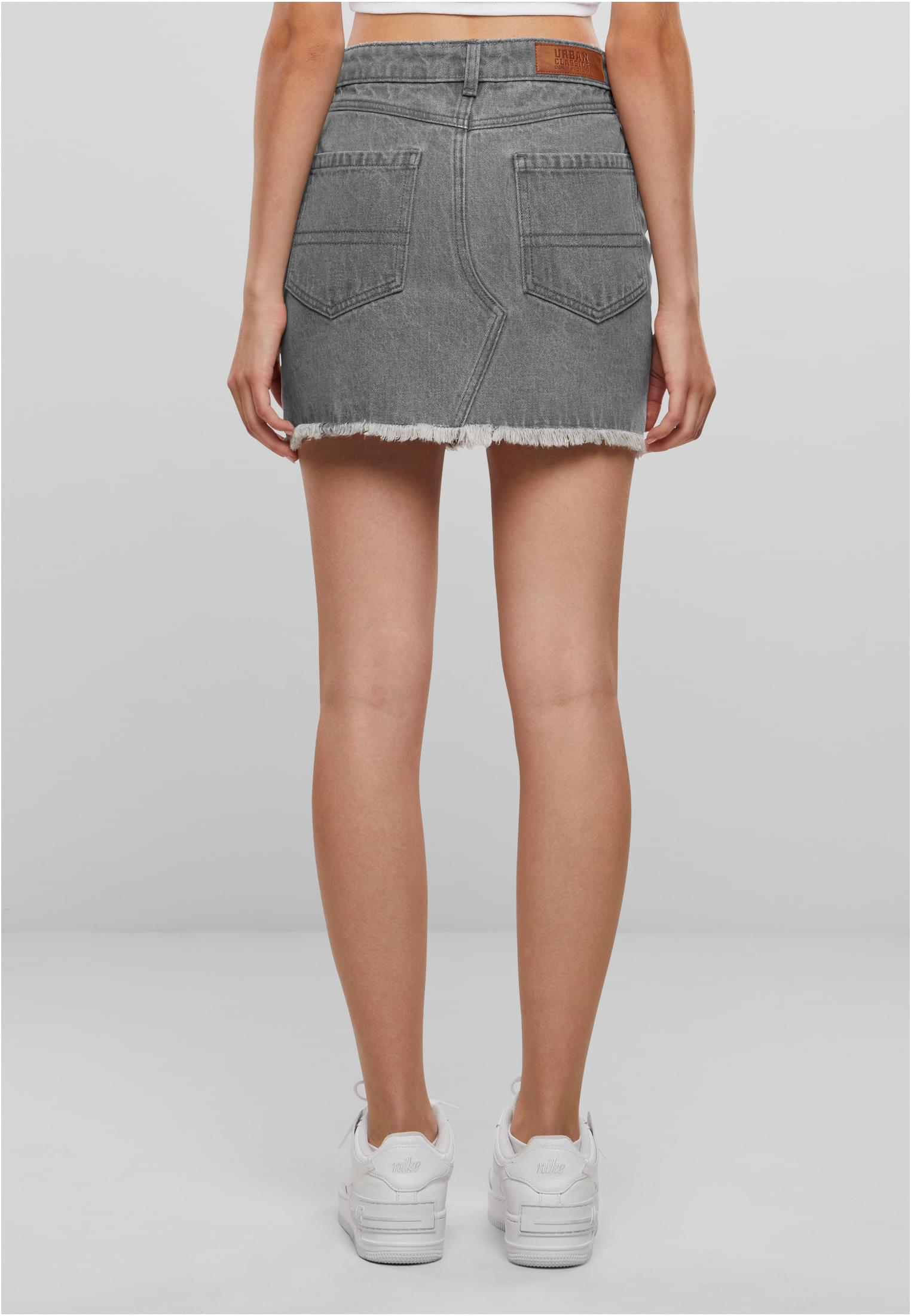 Ladies Heavy Mini Denim Skirt | new grey washed