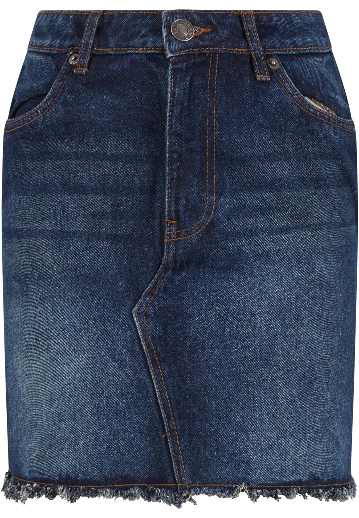 Ladies Heavy Mini Denim Skirt | new dark blue washed