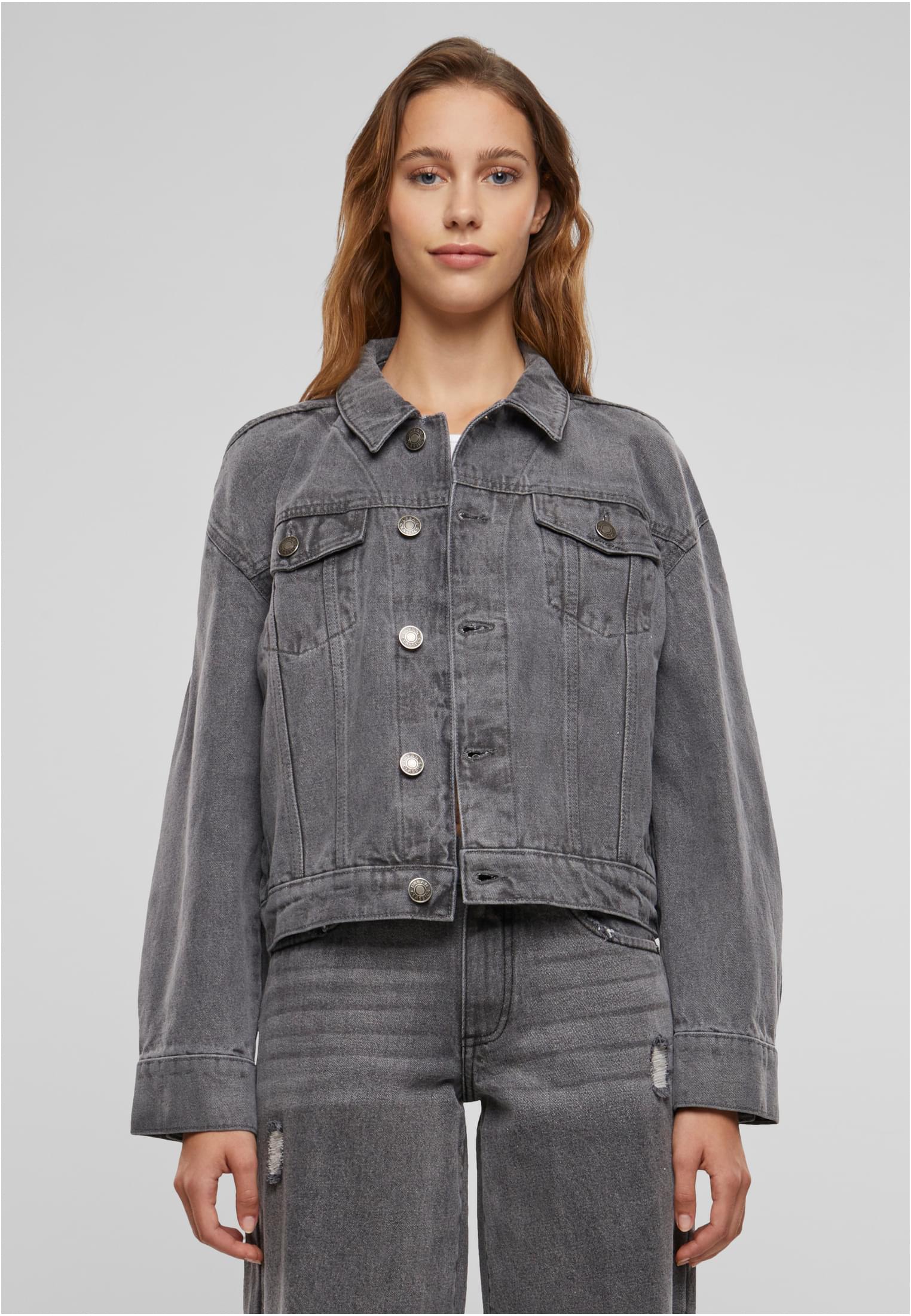 Ladies 80‘s Oversized Denim Jacket | new grey washed