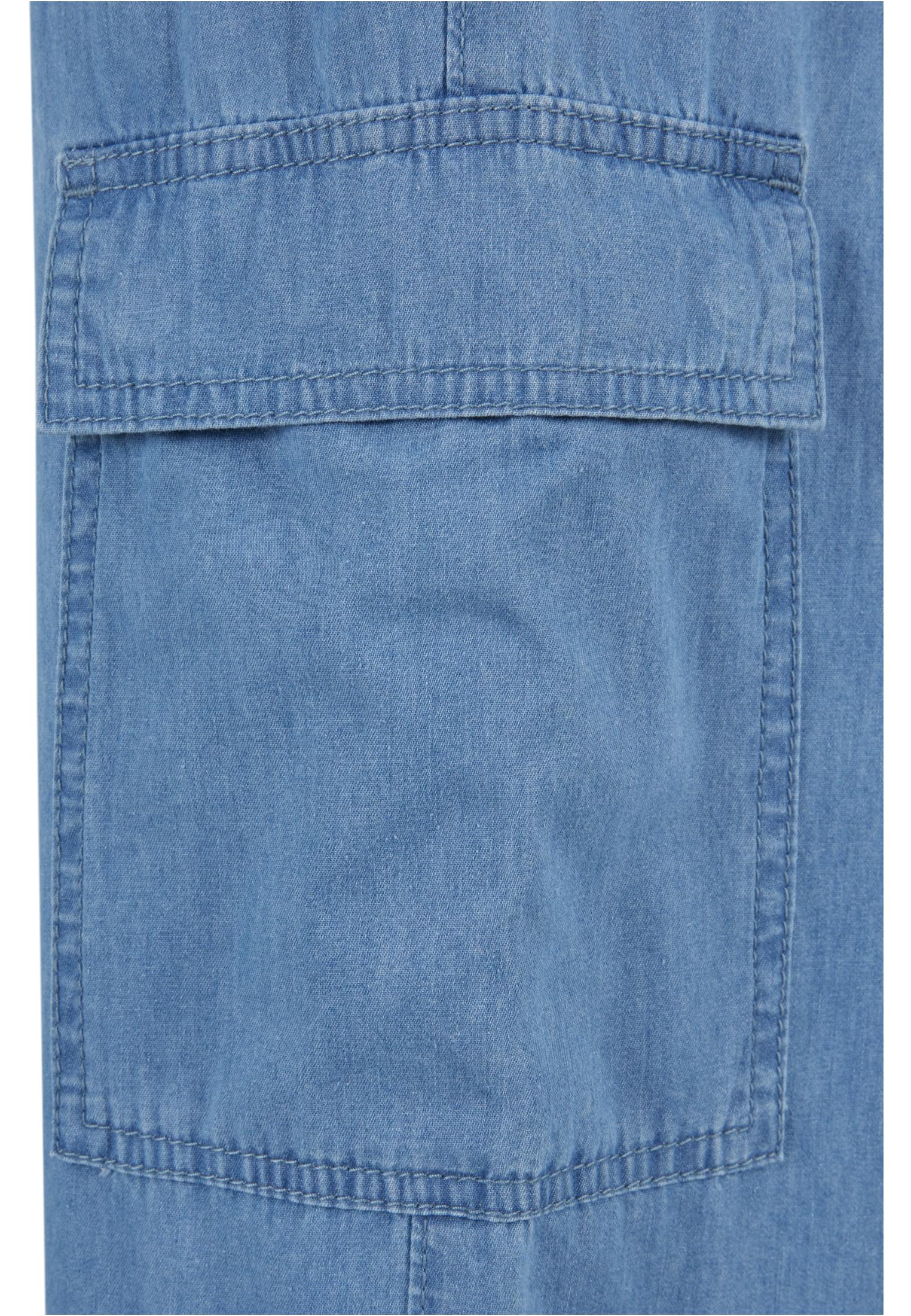 Ladies Light Denim Cargo Pants | skyblue washed