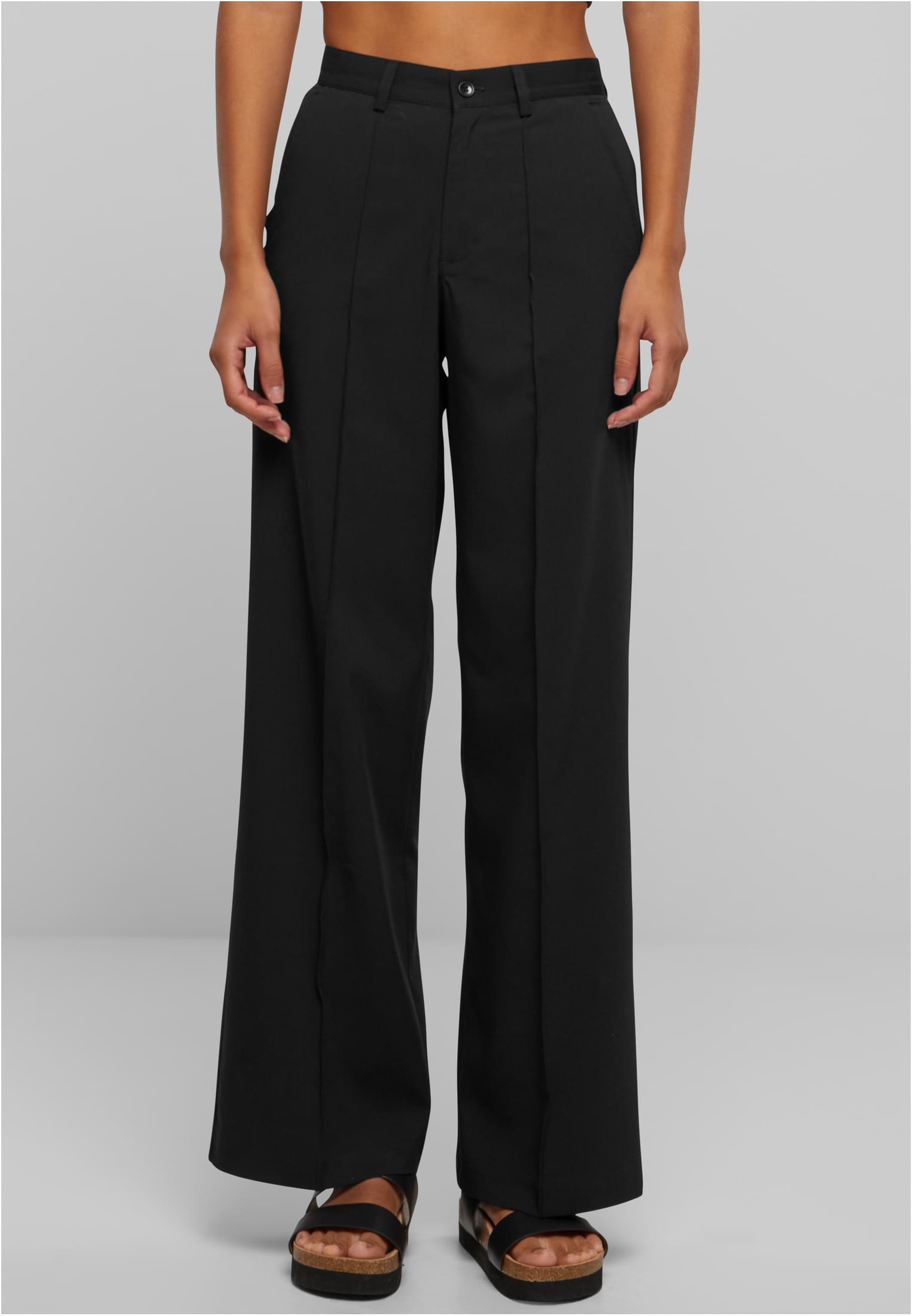 Ladies Wide Pleated Pants | black