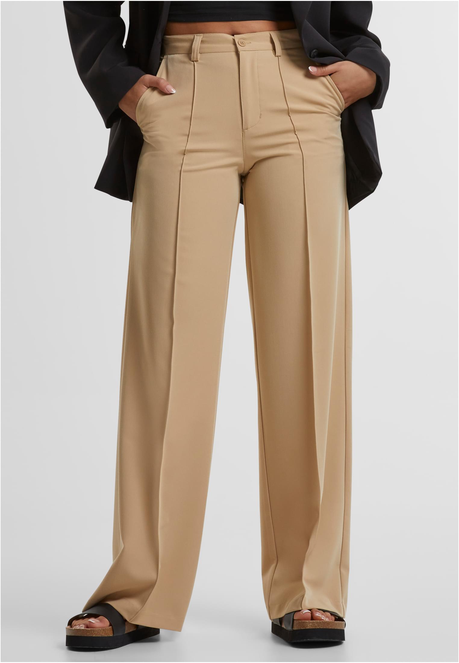 Ladies Wide Pleated Pants | unionbeige