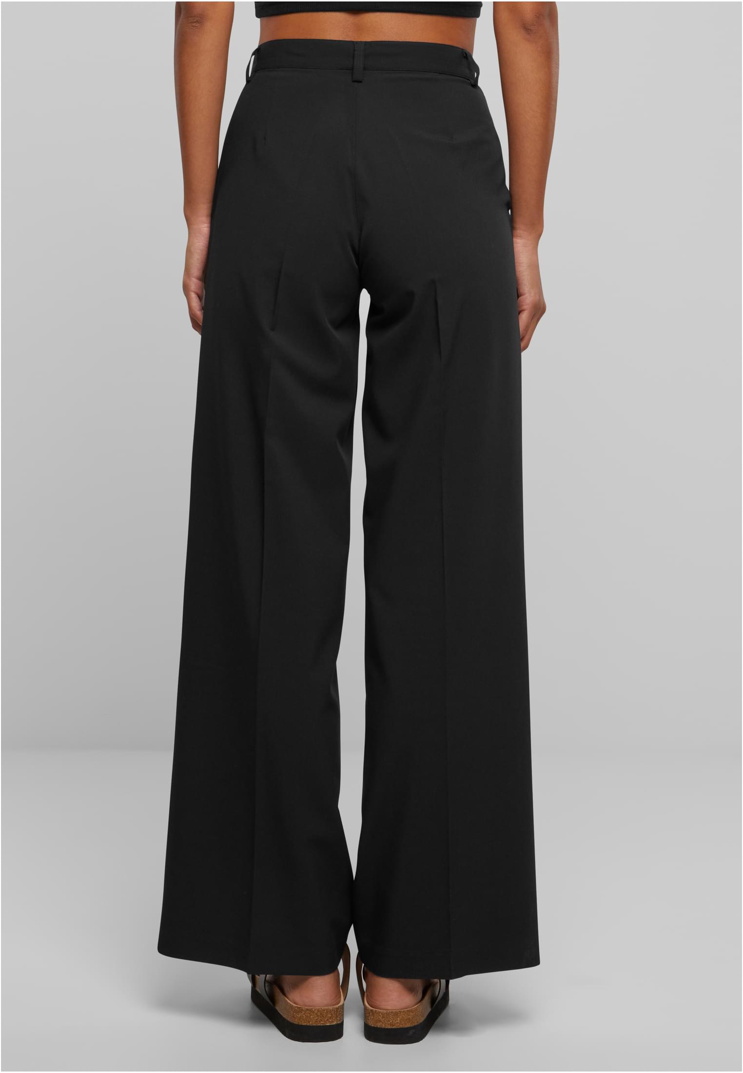 Ladies Wide Pleated Pants | black