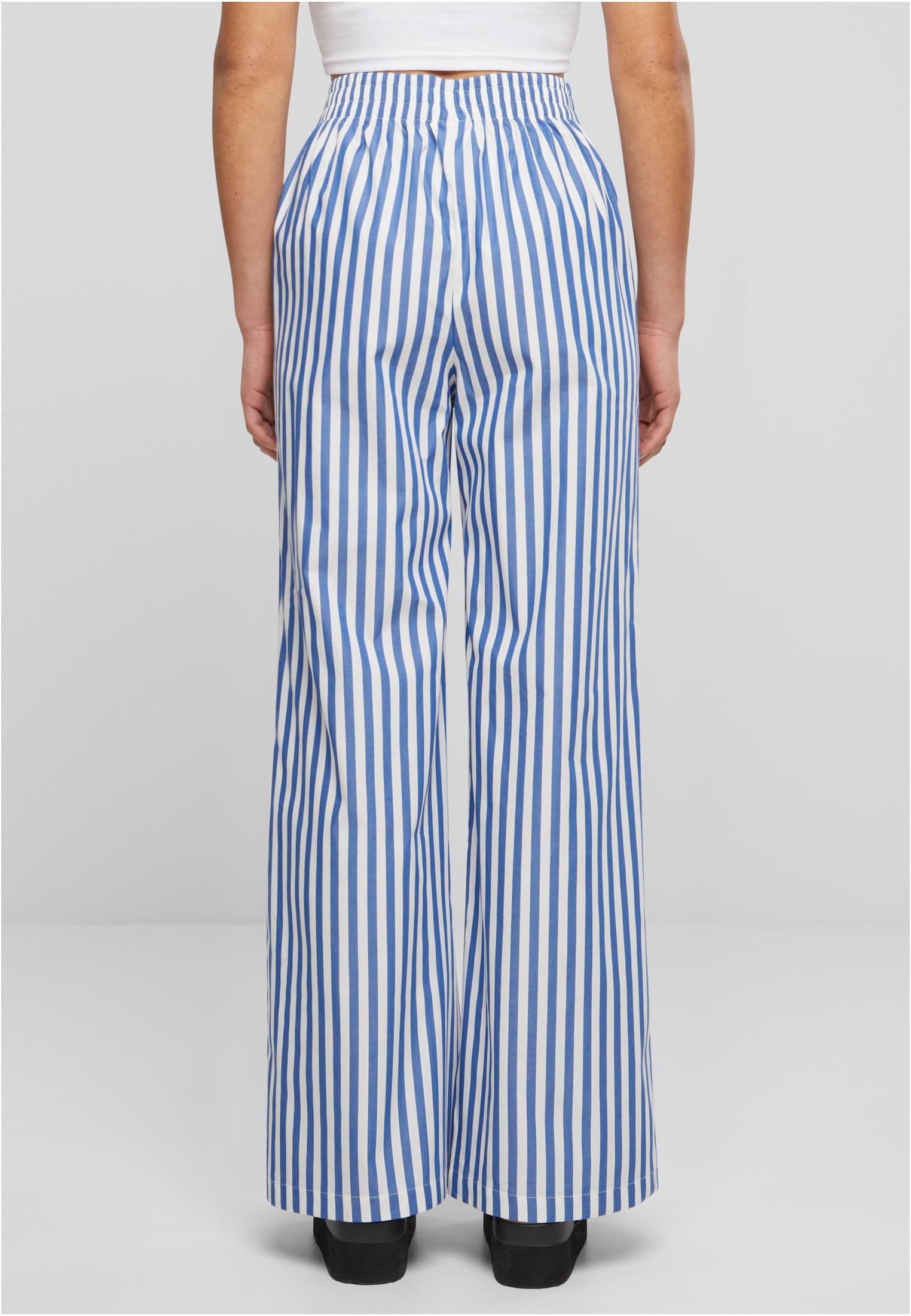 Ladies Striped Loose Pants | white/blue