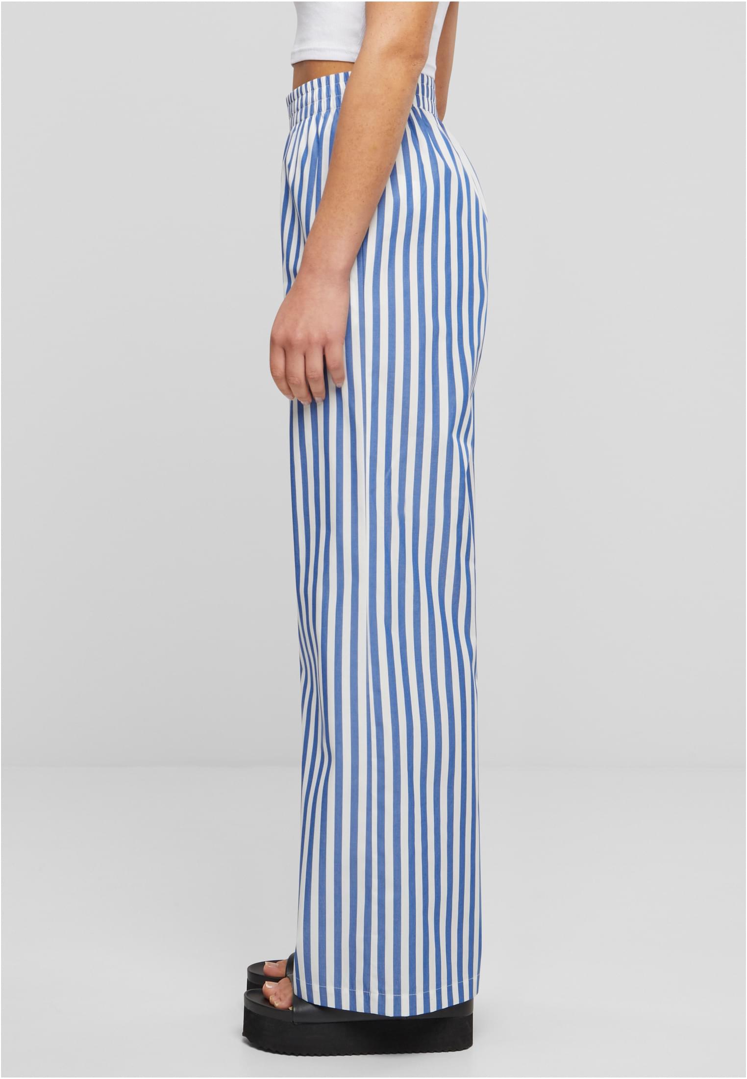 Ladies Striped Loose Pants | white/blue