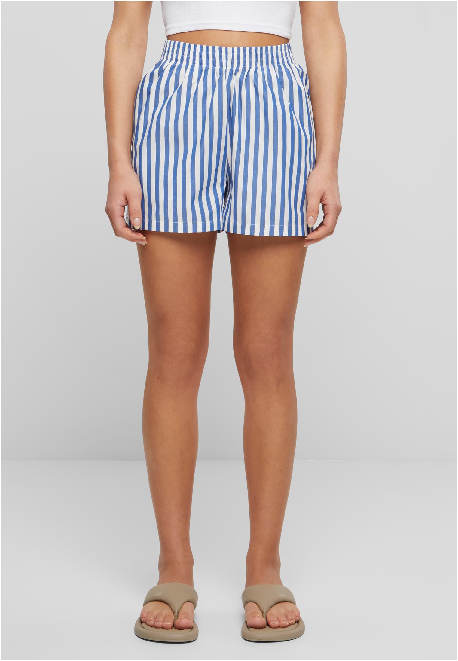 Ladies Striped Shorts | white/blue