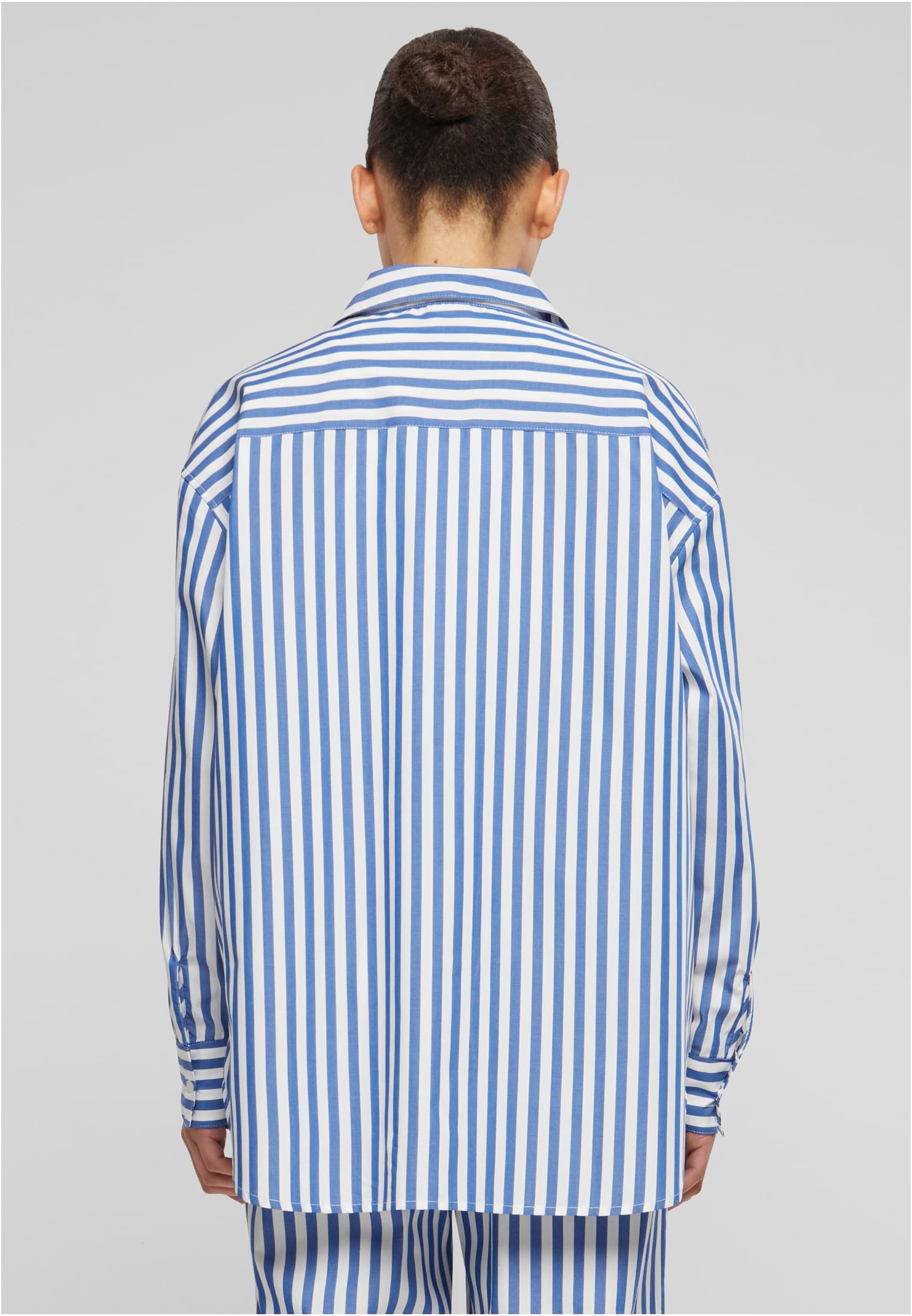 Ladies Striped Relaxed Shirt | white/blue