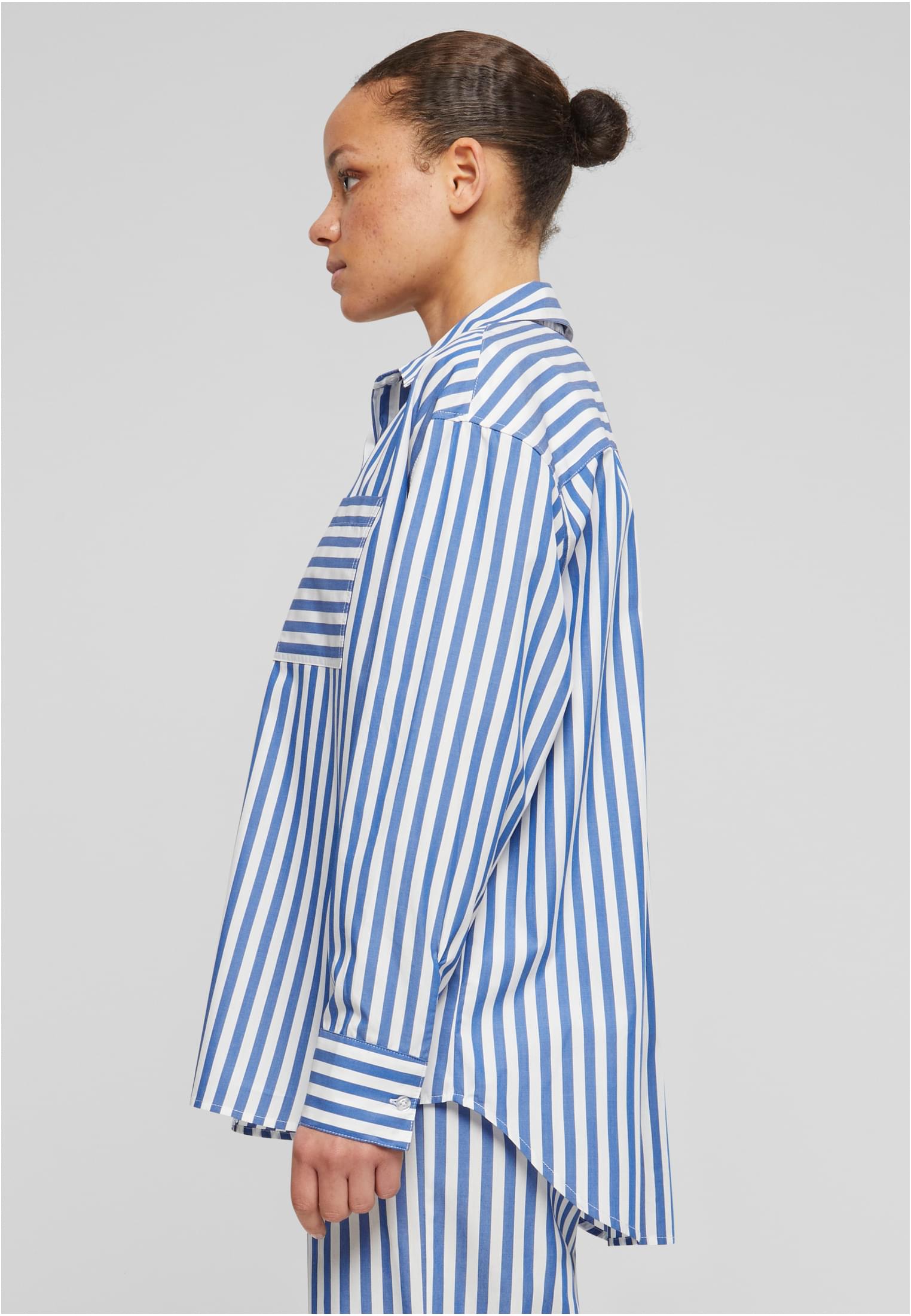 Ladies Striped Relaxed Shirt | white/blue