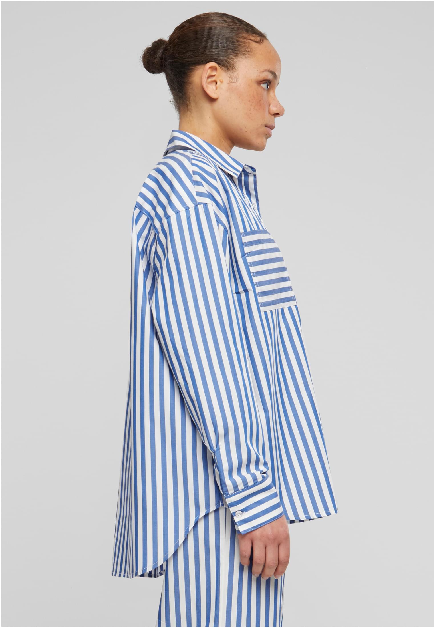 Ladies Striped Relaxed Shirt | white/blue