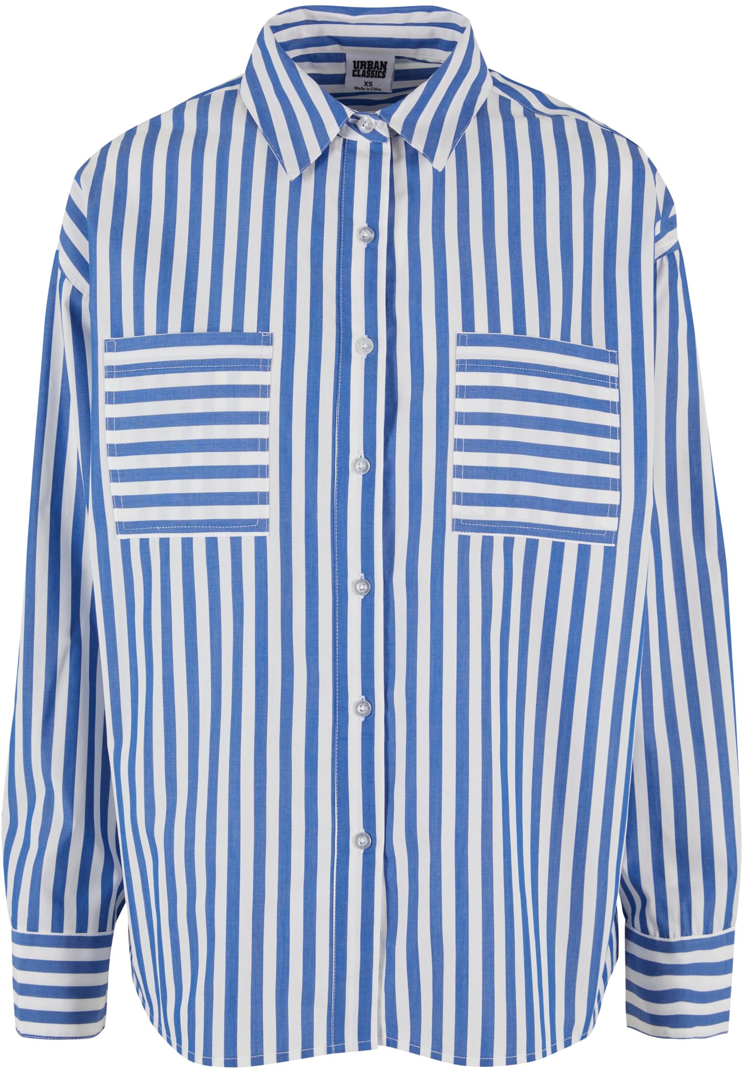 Ladies Striped Relaxed Shirt | white/blue