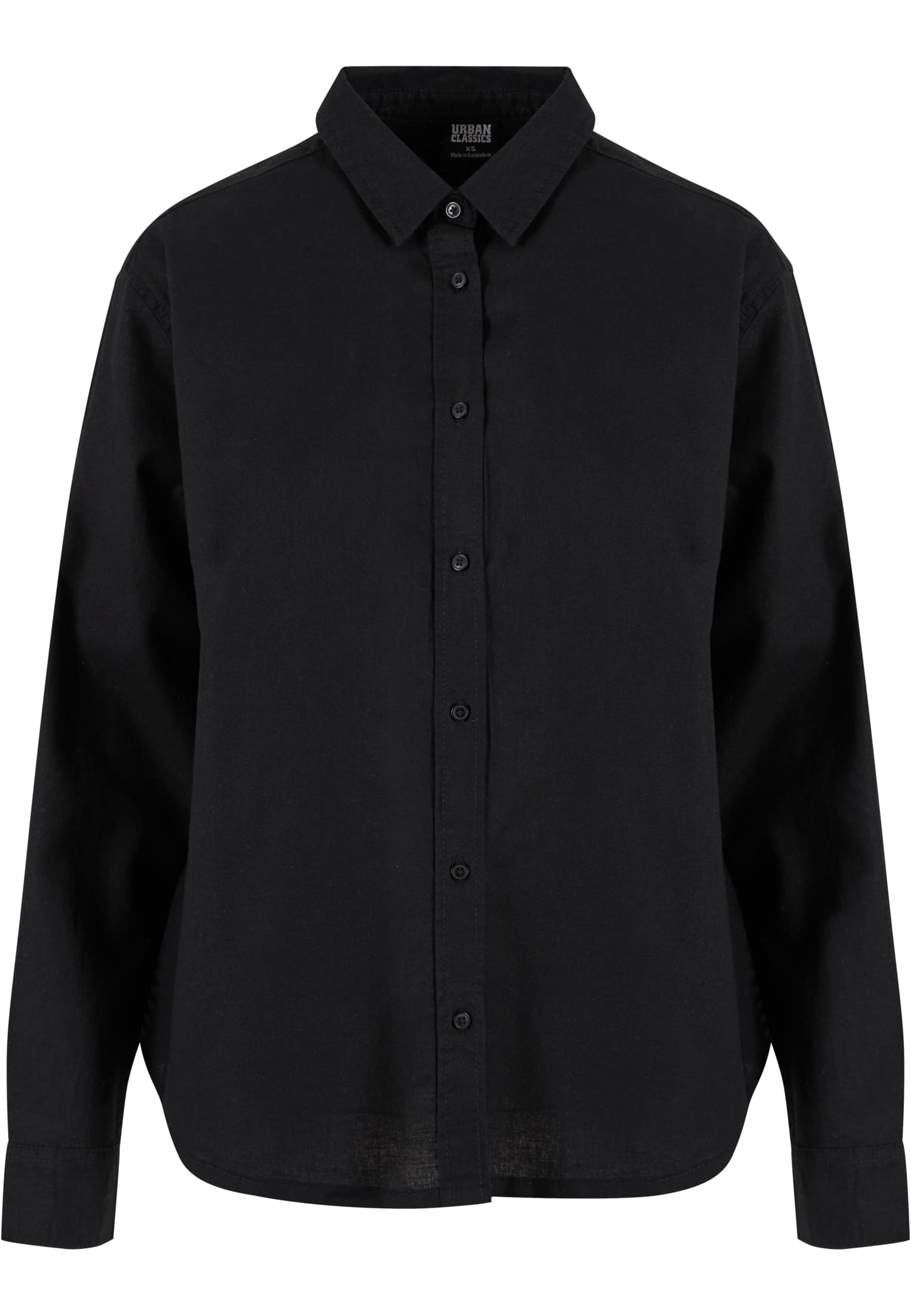 Ladies Linen Mixed Oversized Shirt | black