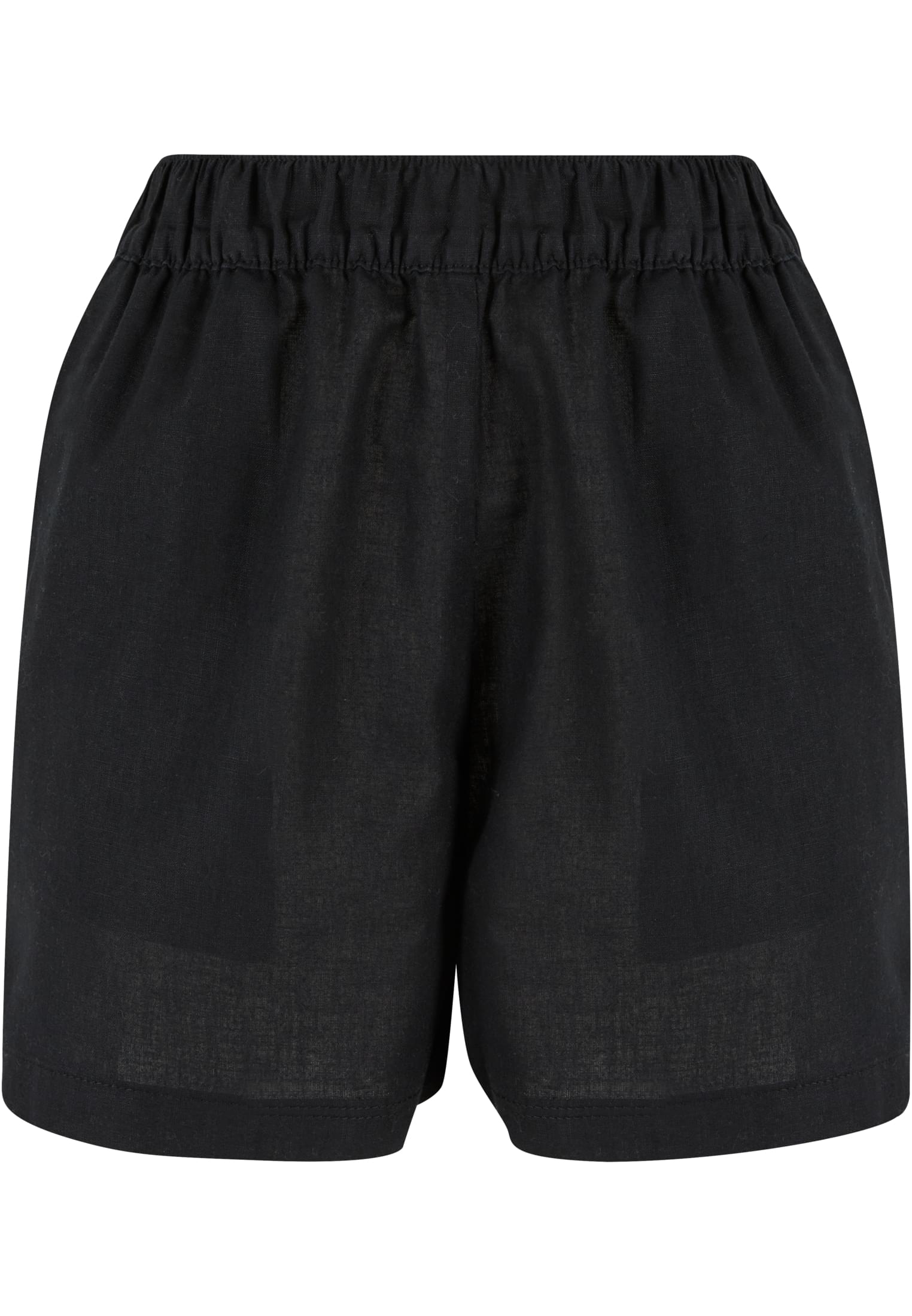 Ladies Linen Mixed Boxer Shorts | black