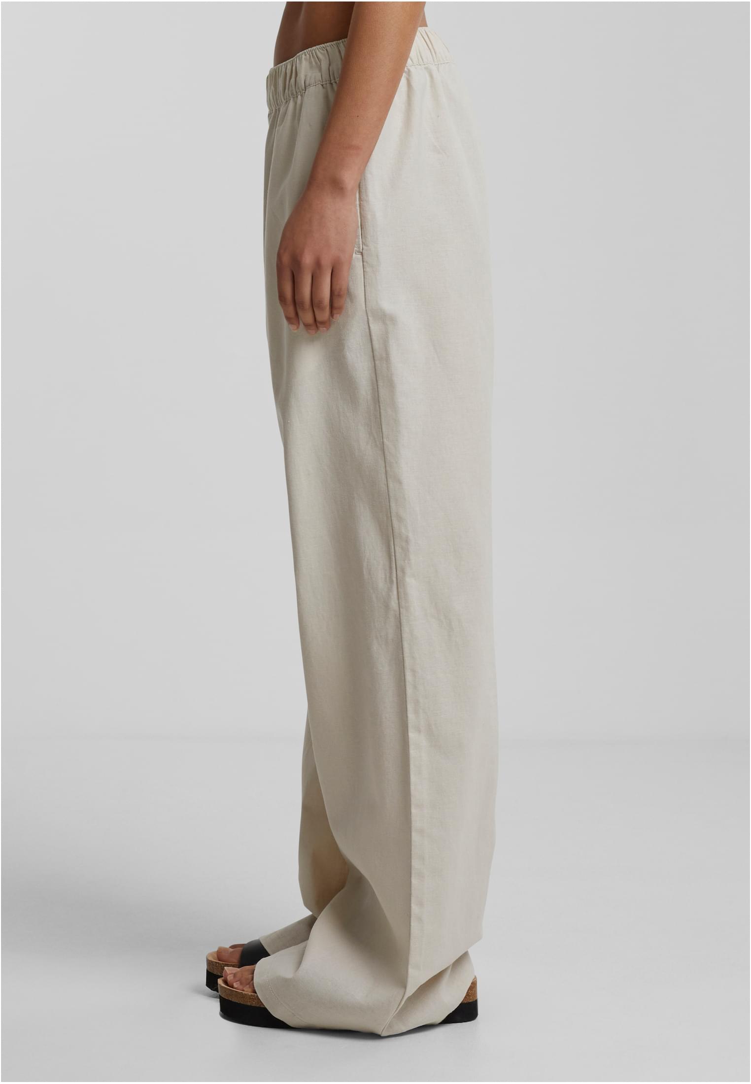 Ladies Linen Mixed Wide Pants | softseagrass