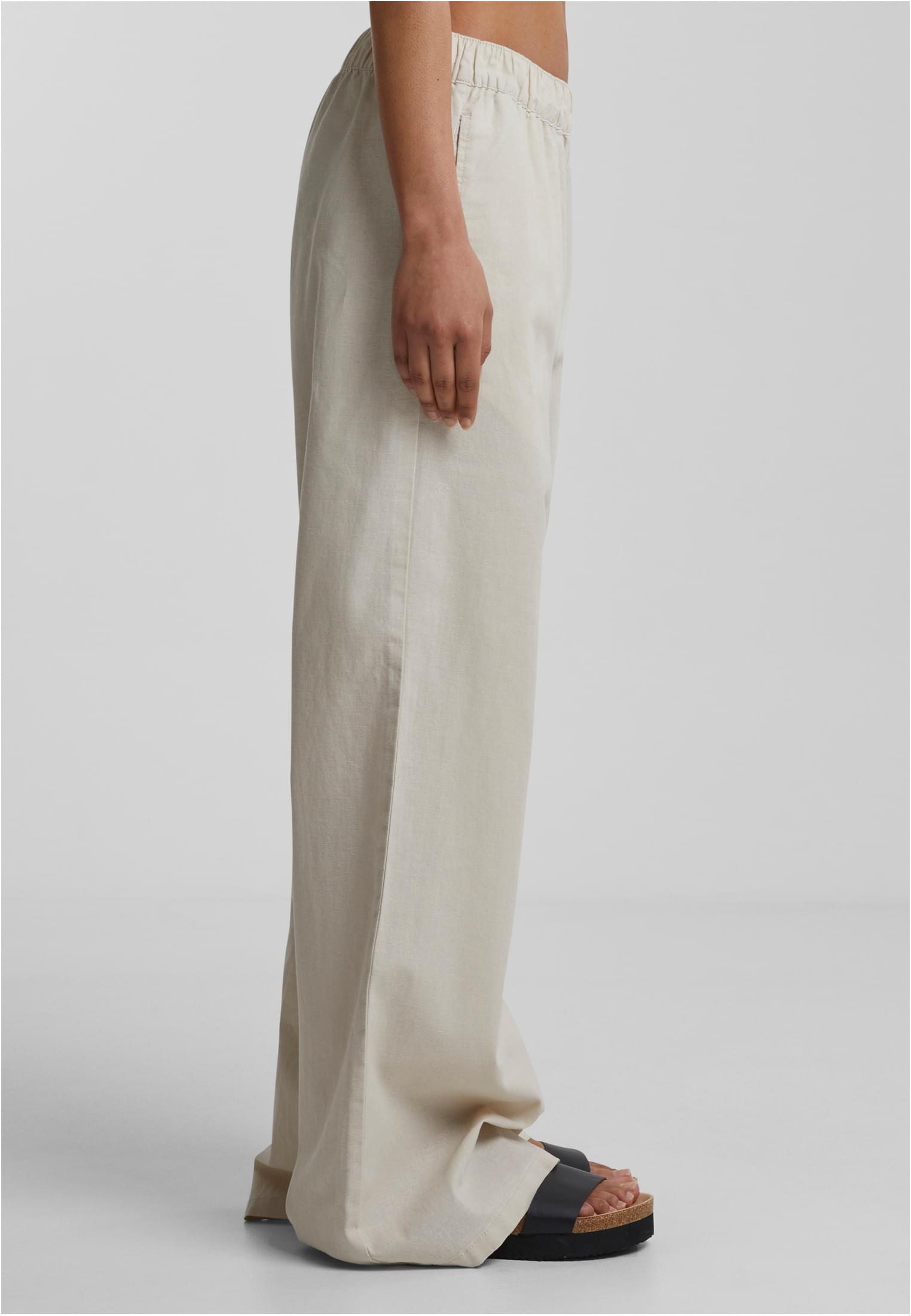 Ladies Linen Mixed Wide Pants | softseagrass